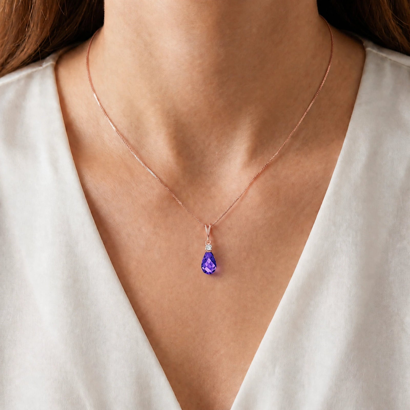 Rose Gold Diamond & Amethyst — Genoveva