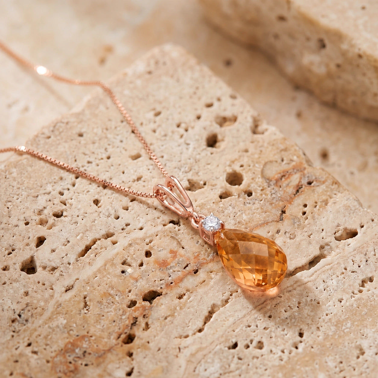Rose Gold Diamond & Citrine — Genoveva