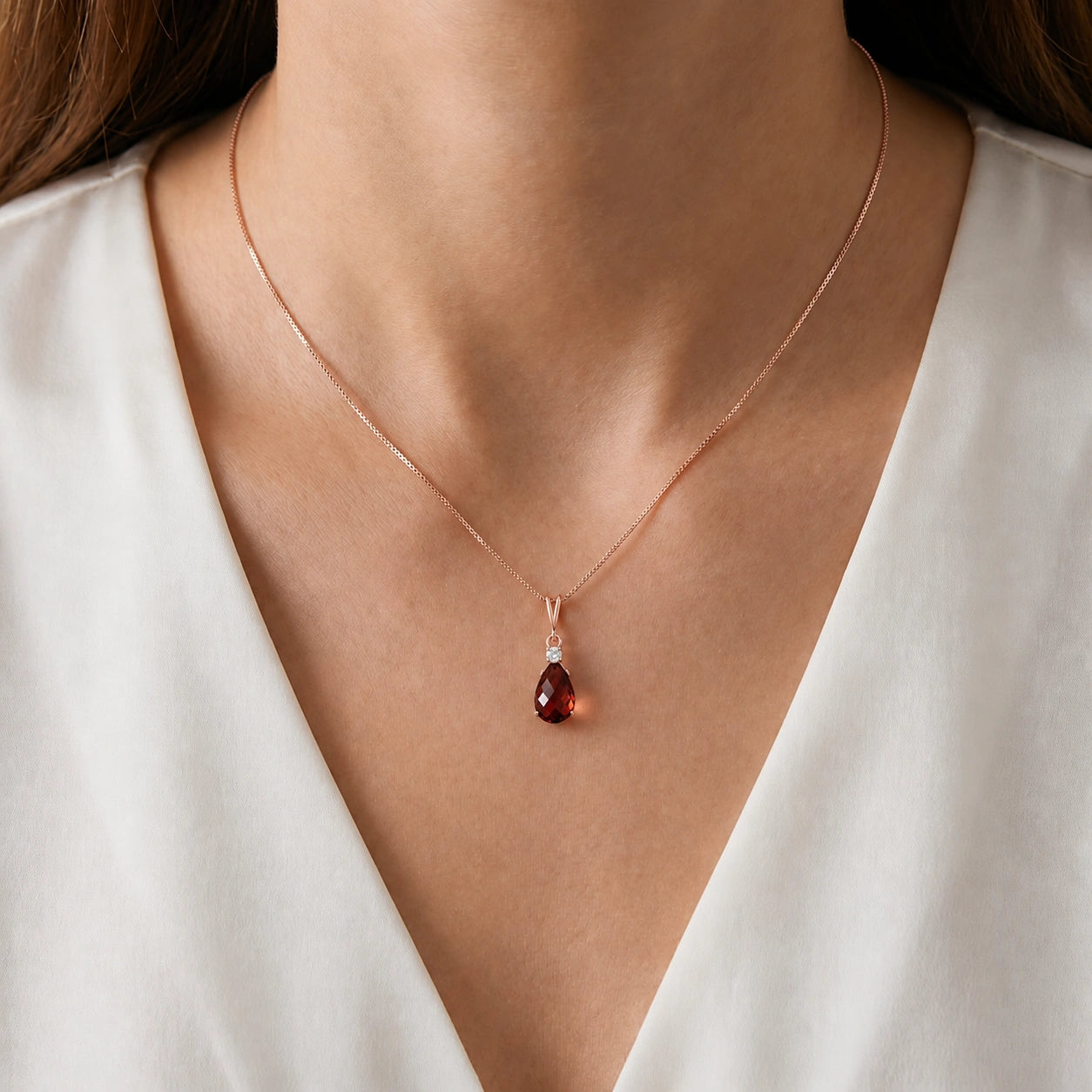 Rose Gold Diamond & Garnet — Genoveva