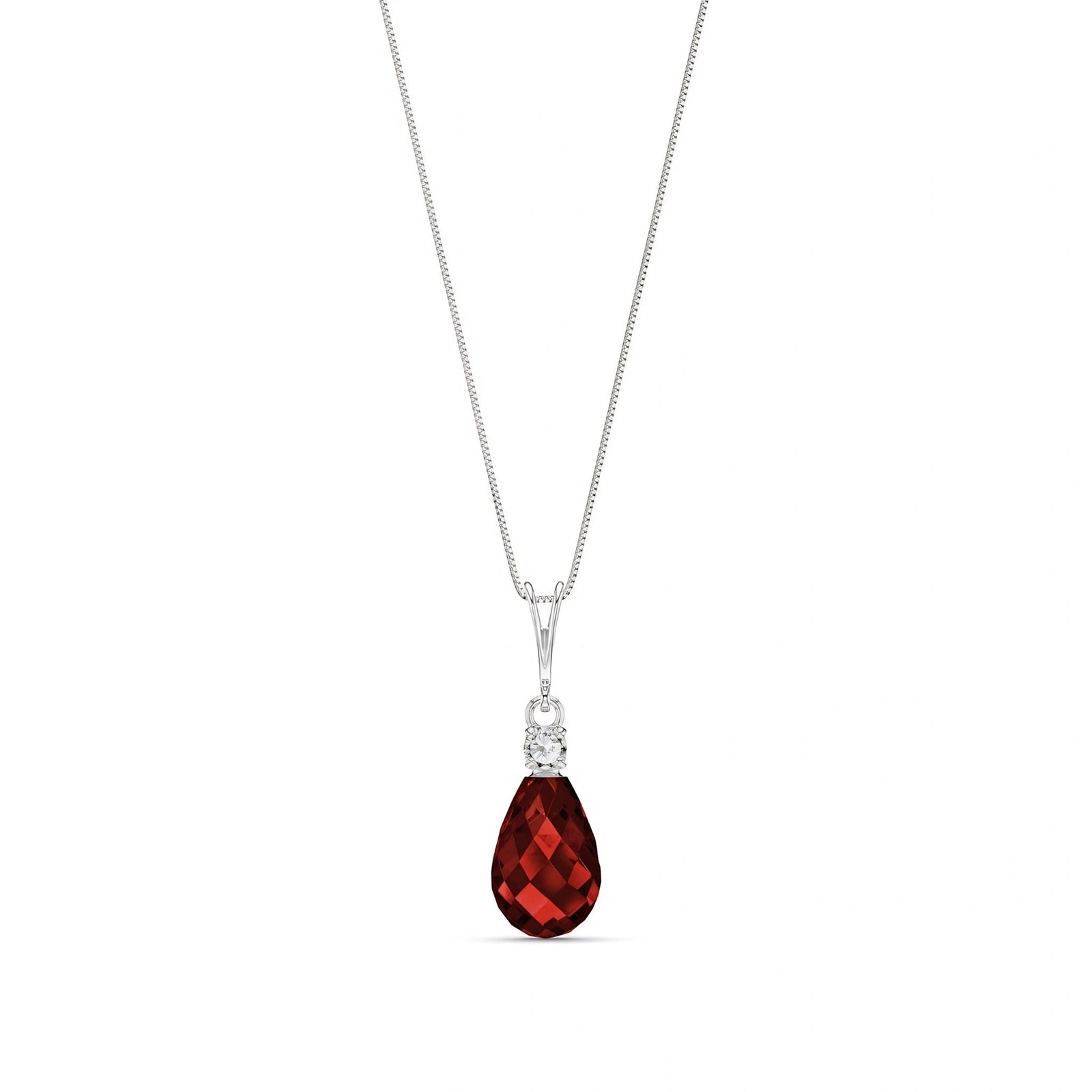 White Gold Diamond & Garnet — Genoveva