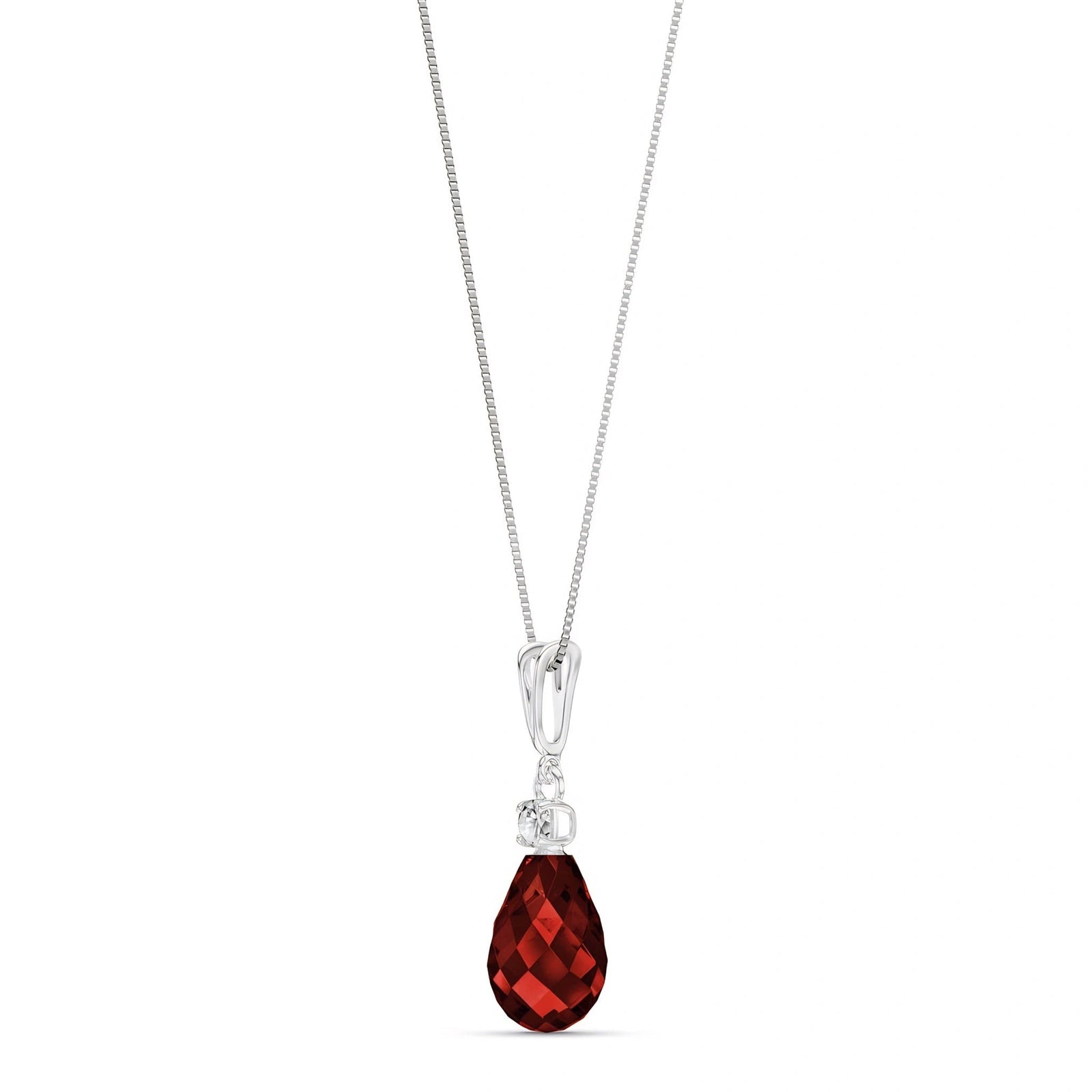 White Gold Diamond & Garnet — Genoveva