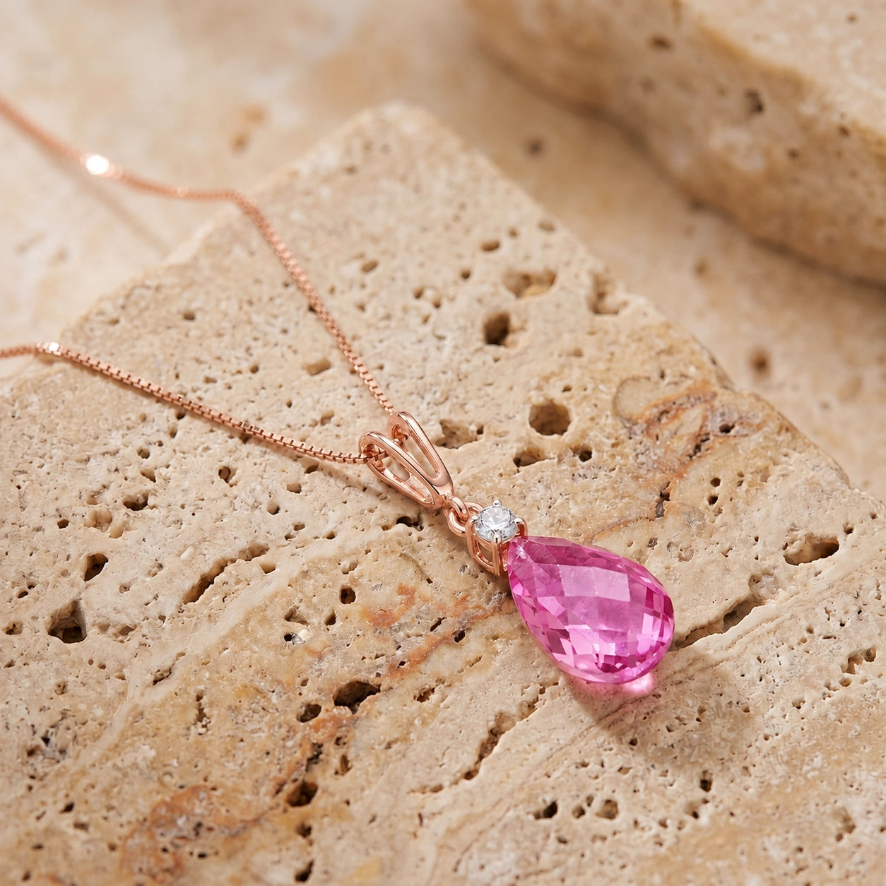 Rose Gold Diamond & Pink Topaz — Genoveva