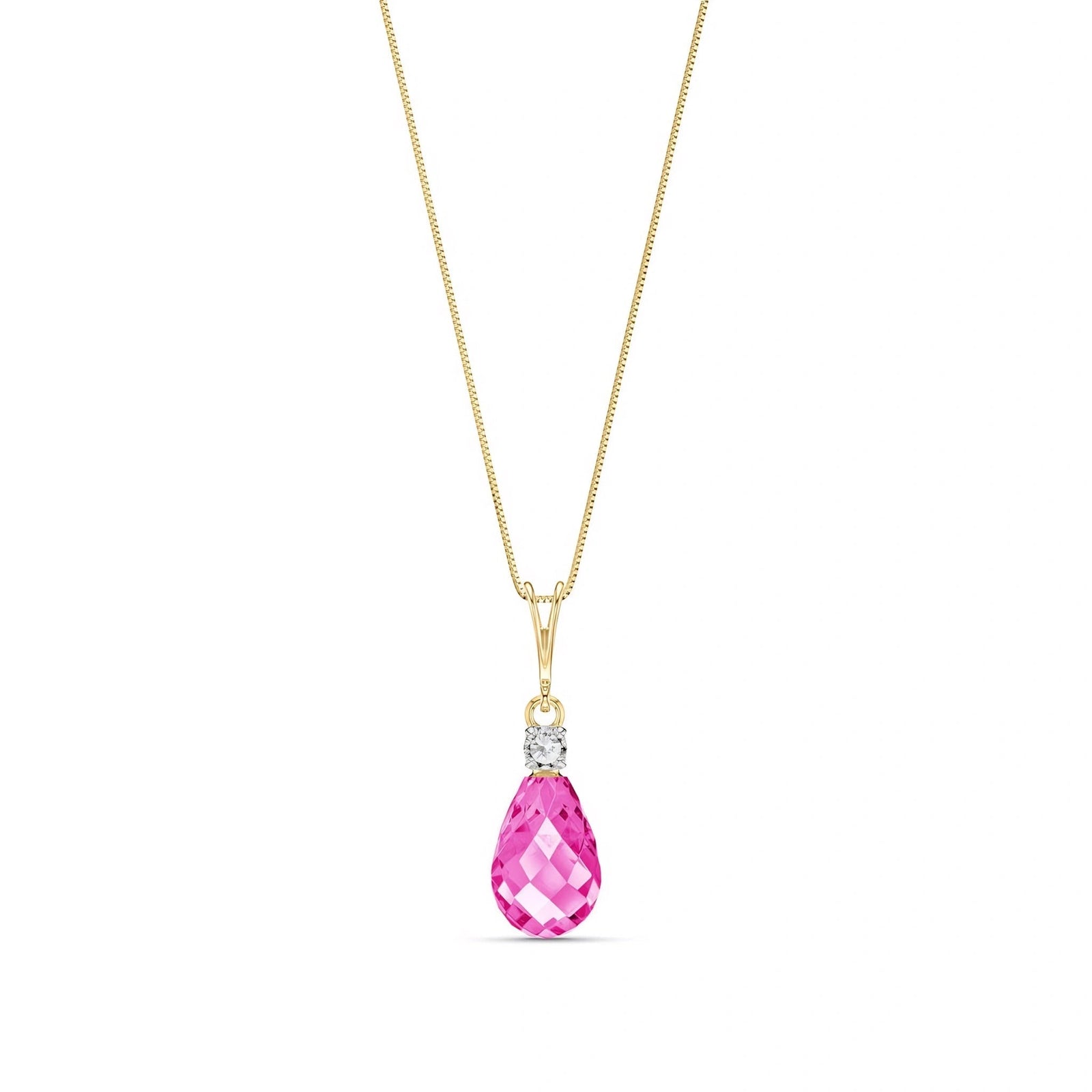 Yellow Gold Diamond & Pink Topaz — Genoveva