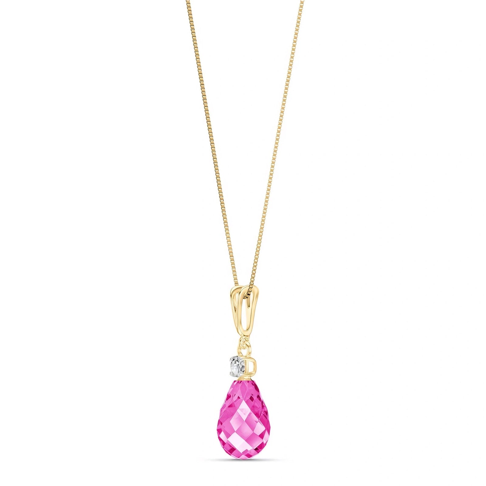 Yellow Gold Diamond & Pink Topaz — Genoveva