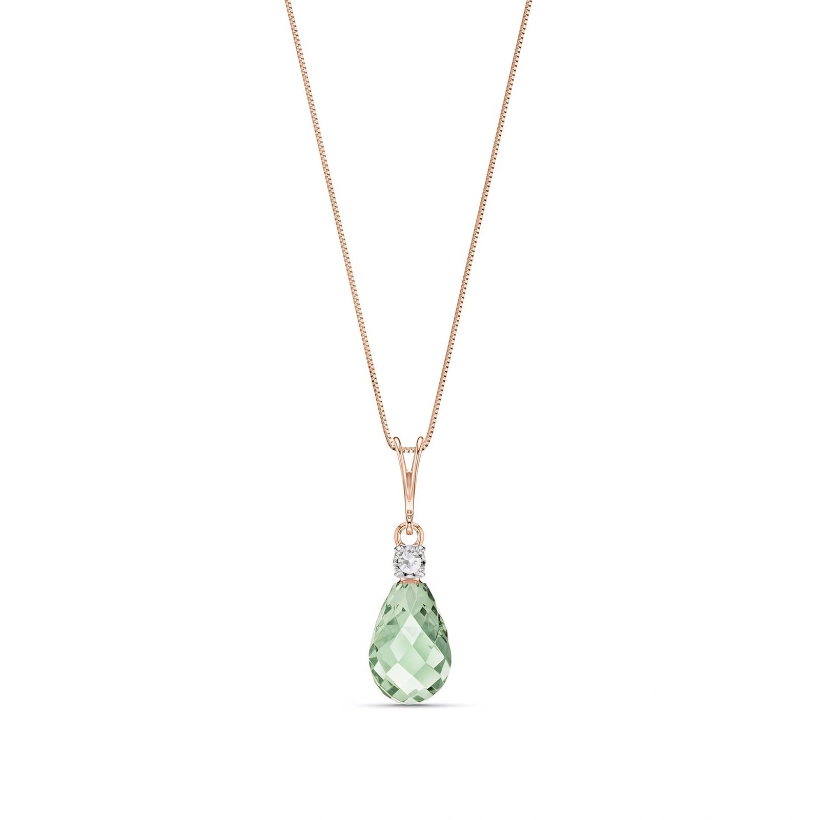 Rose Gold Green Amethyst & Diamond — Genoveva