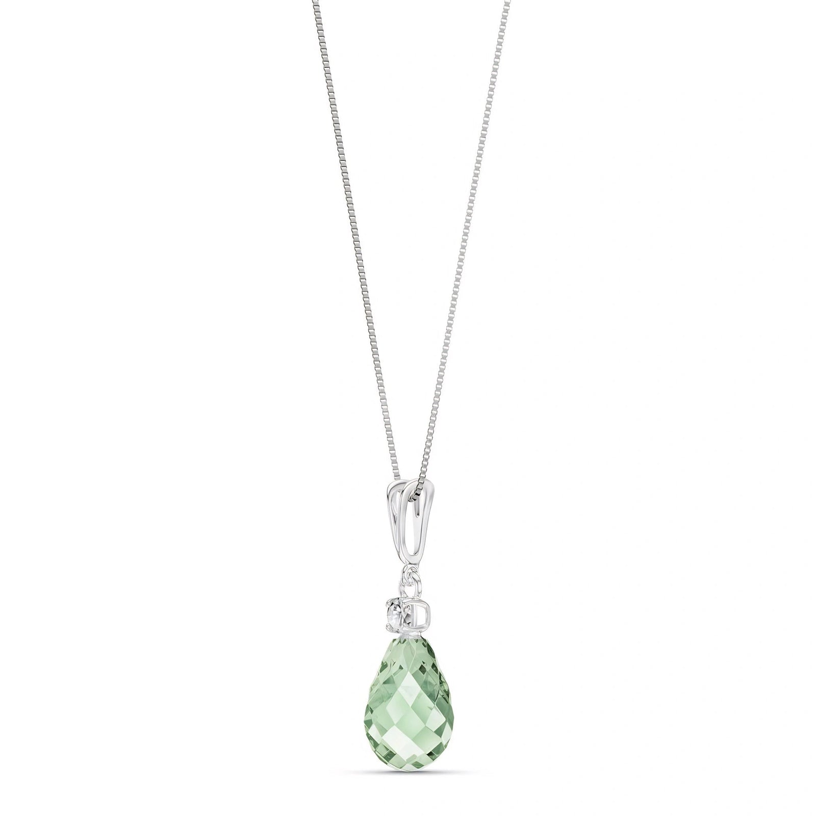 White Gold Green Amethyst & Diamond — Genoveva