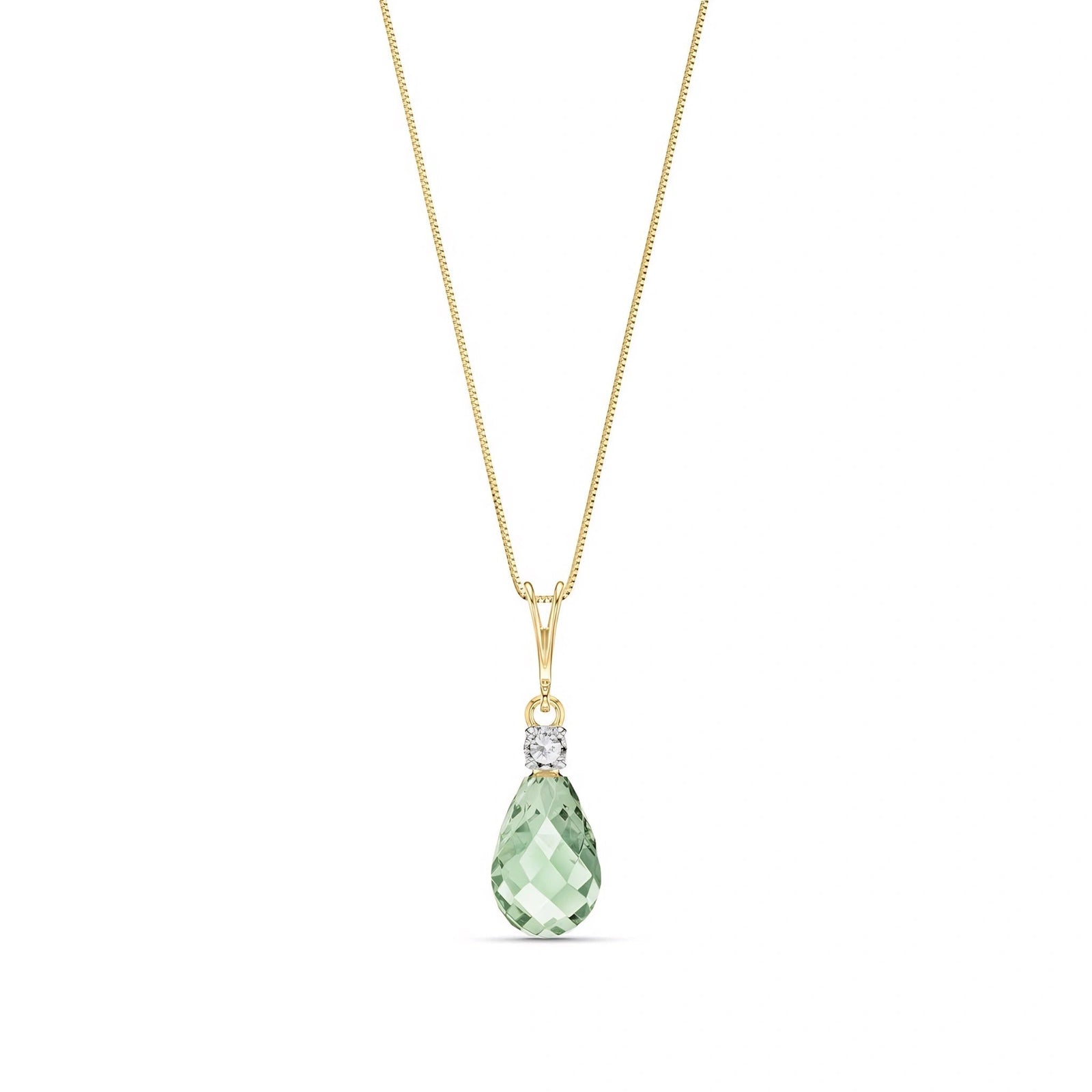 Yellow Gold Green Amethyst & Diamond — Genoveva