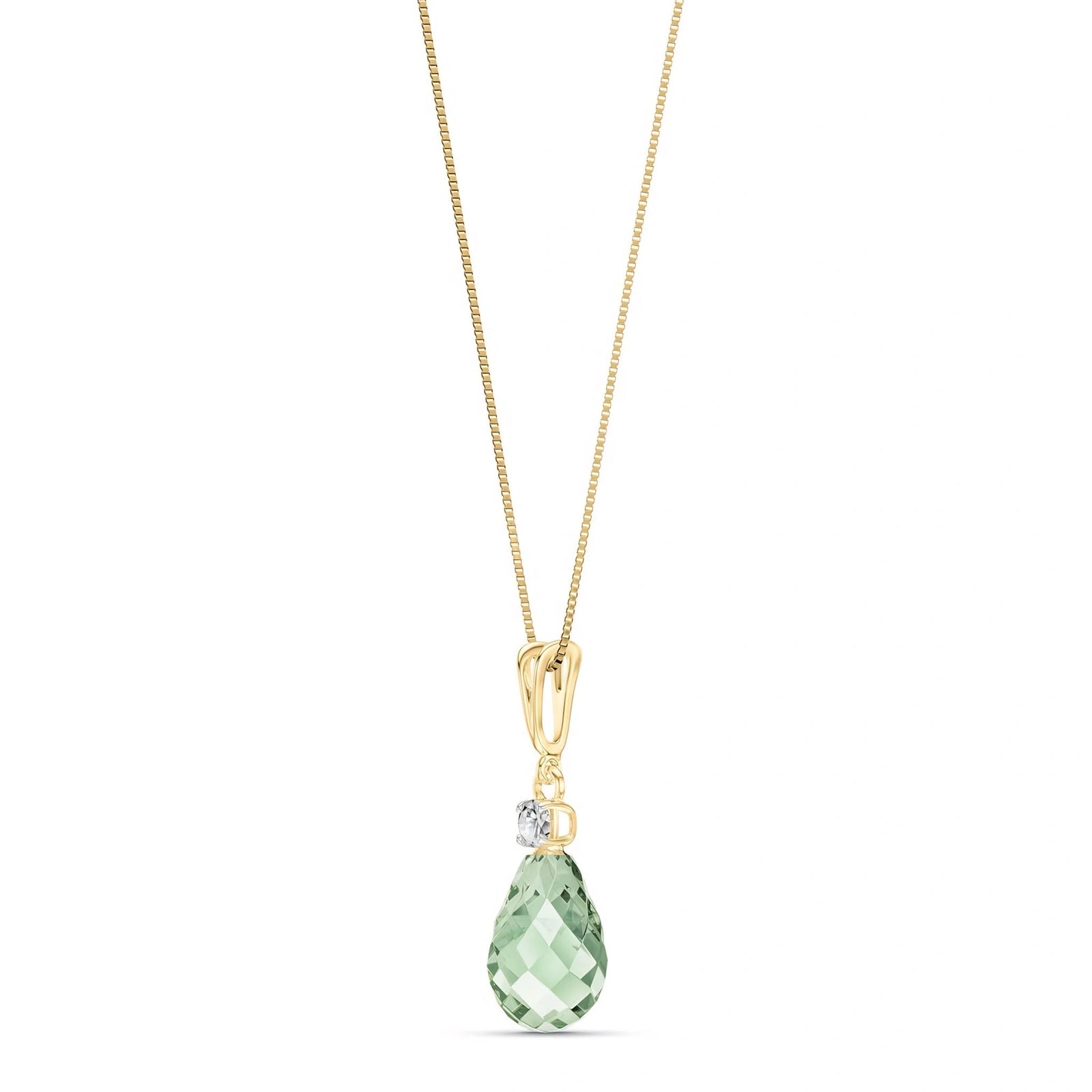 Yellow Gold Green Amethyst & Diamond — Genoveva