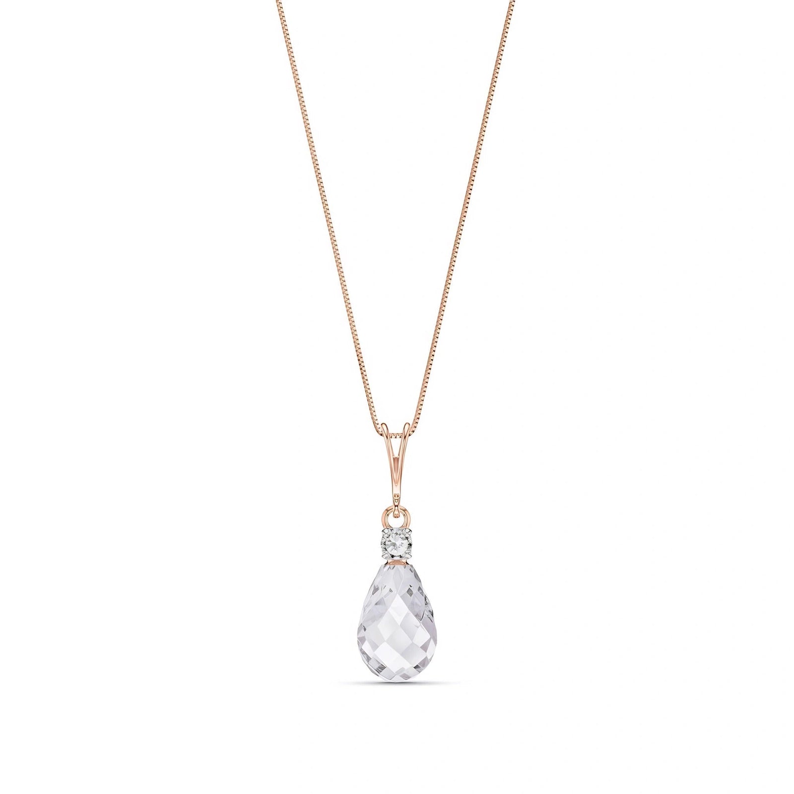 Rose Gold White Topaz & Diamond — Genoveva