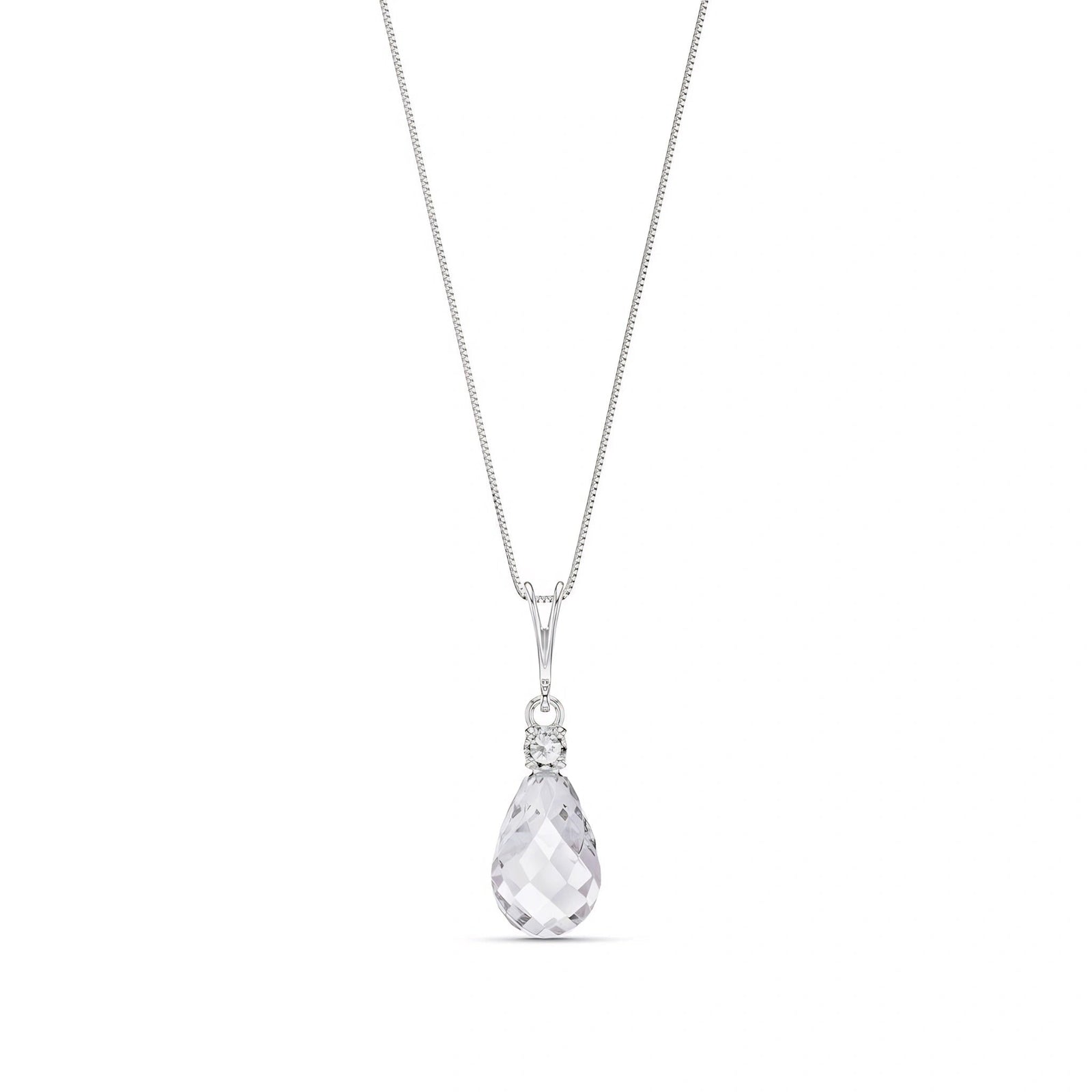 White Gold White Topaz & Diamond — Genoveva