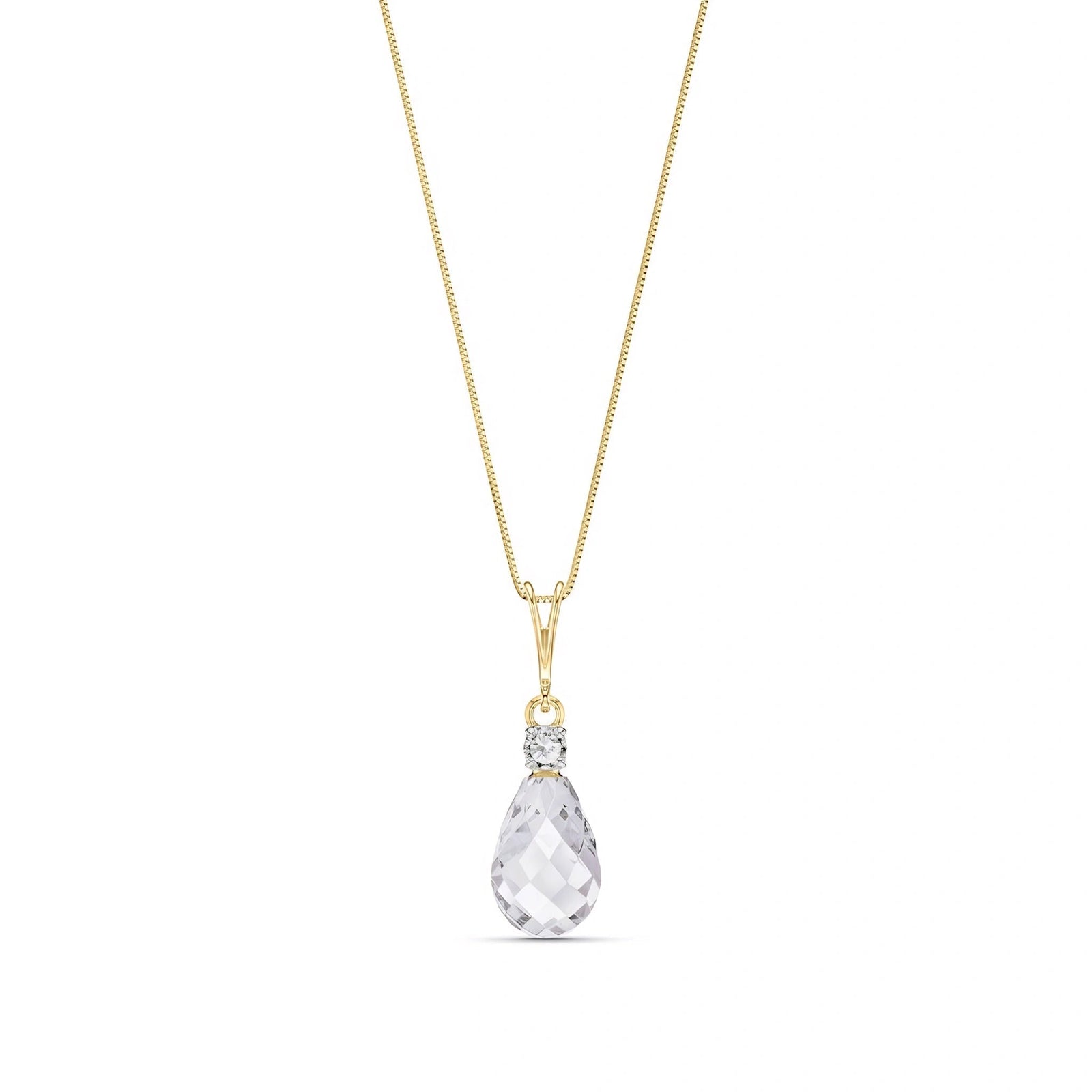Yellow Gold White Topaz & Diamond — Genoveva
