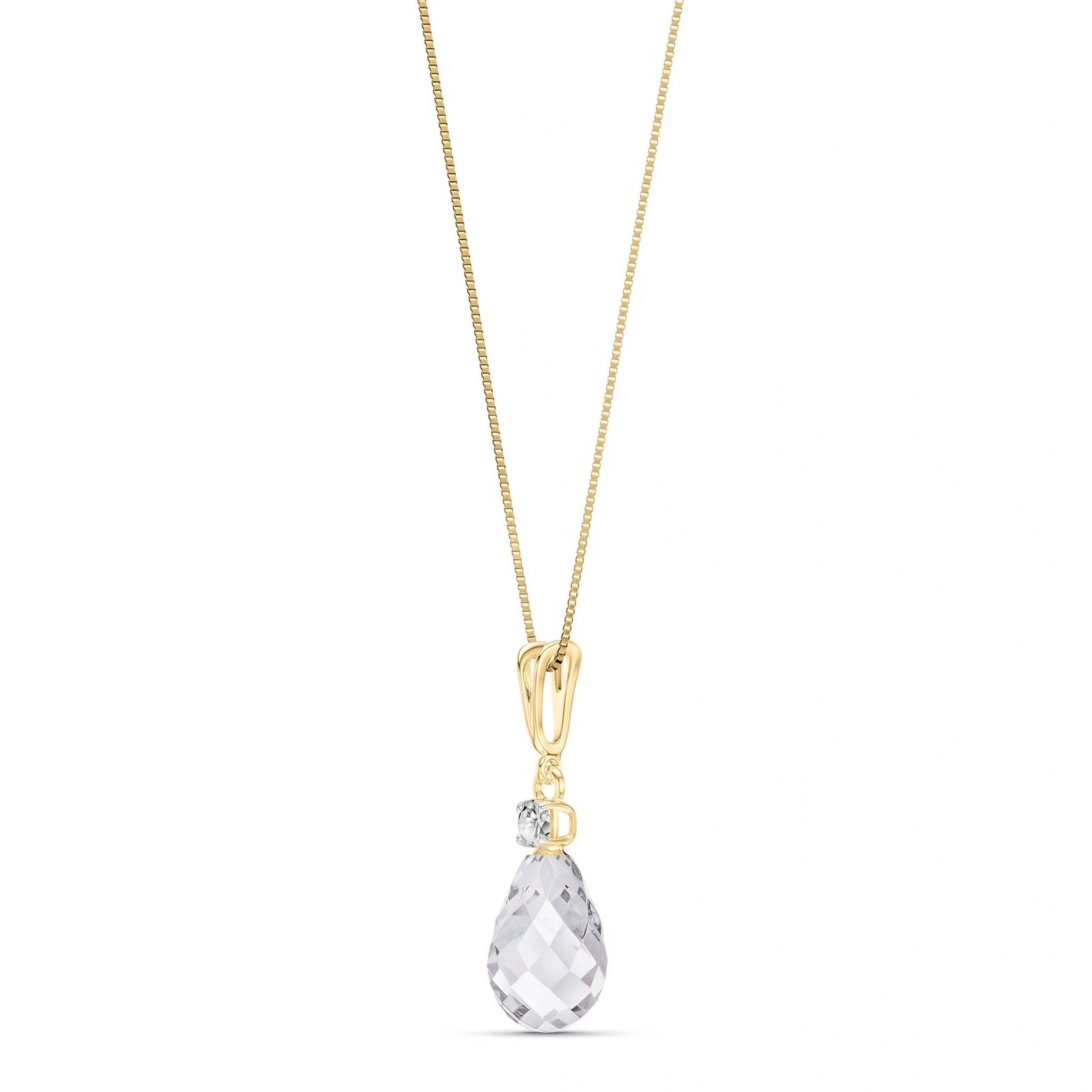 Yellow Gold White Topaz & Diamond — Genoveva