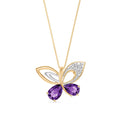 Yellow Gold Classic Pendant Necklace Amethyst 10K — Fedora