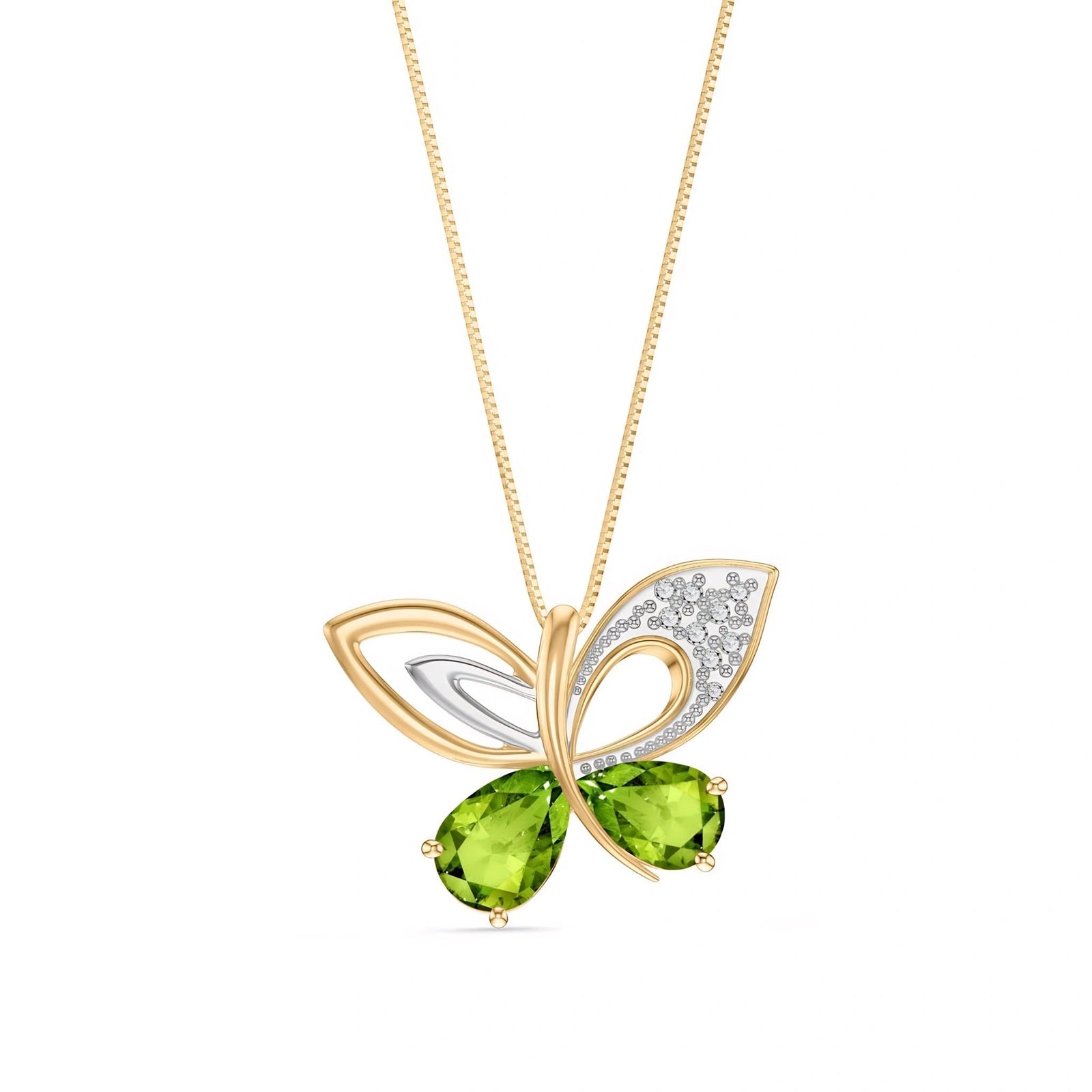 Yellow Gold Classic Pendant Necklace Peridot 10K — Fedora