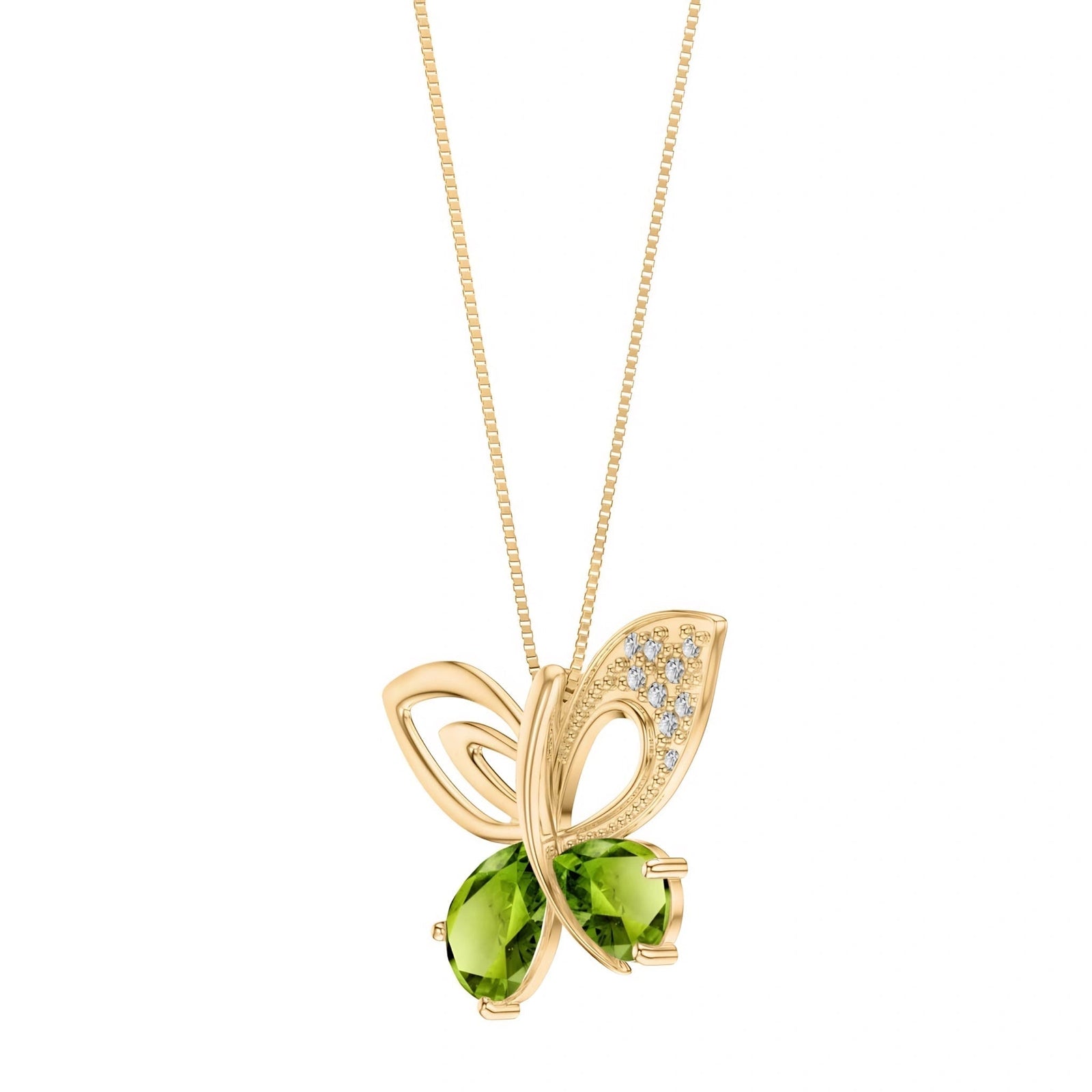 Yellow Gold Classic Pendant Necklace Peridot 10K — Fedora