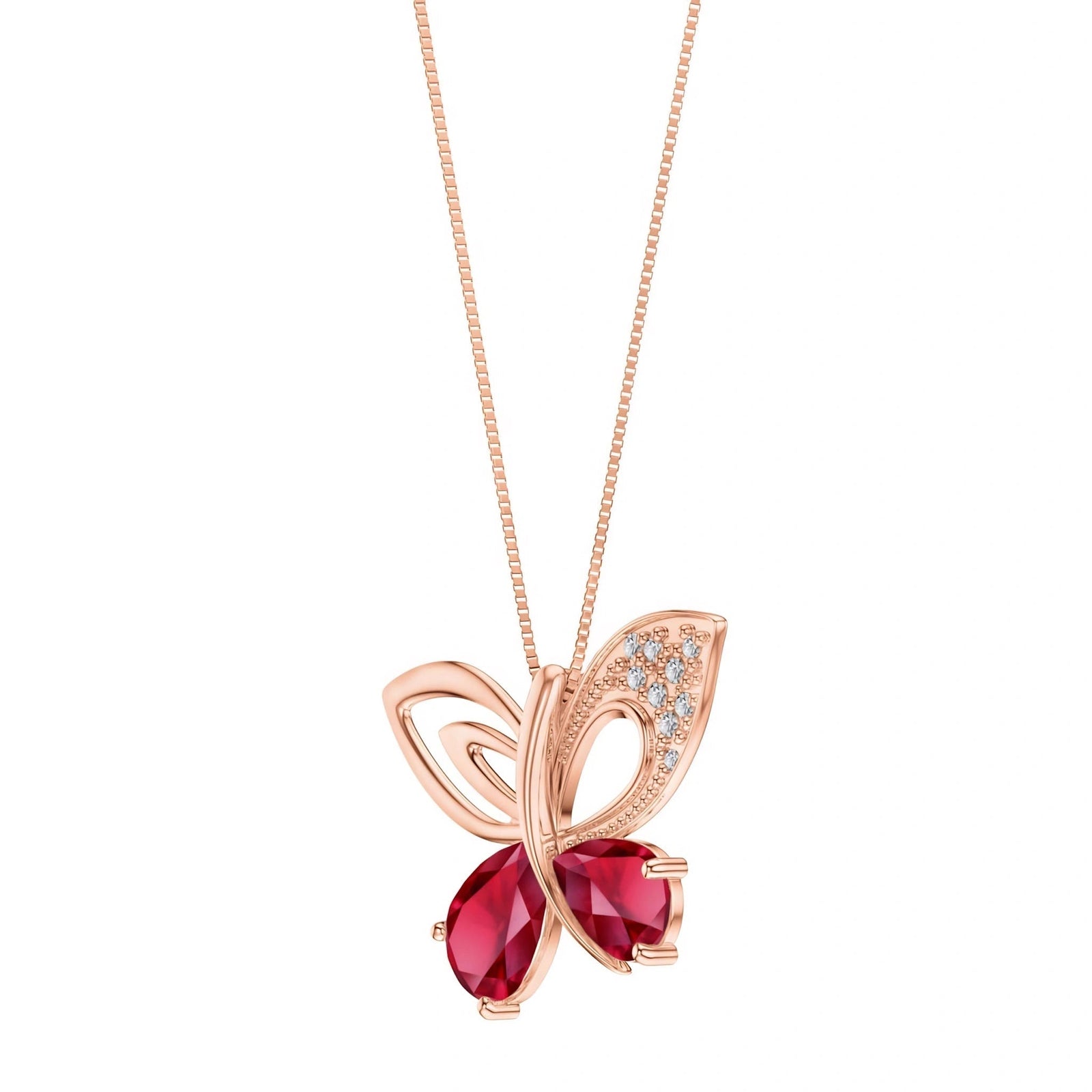Rose Gold Classic Pendant Necklace Ruby 10K — Fedora