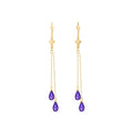 Yellow Gold Earrings Amethyst 10K — Giuditta