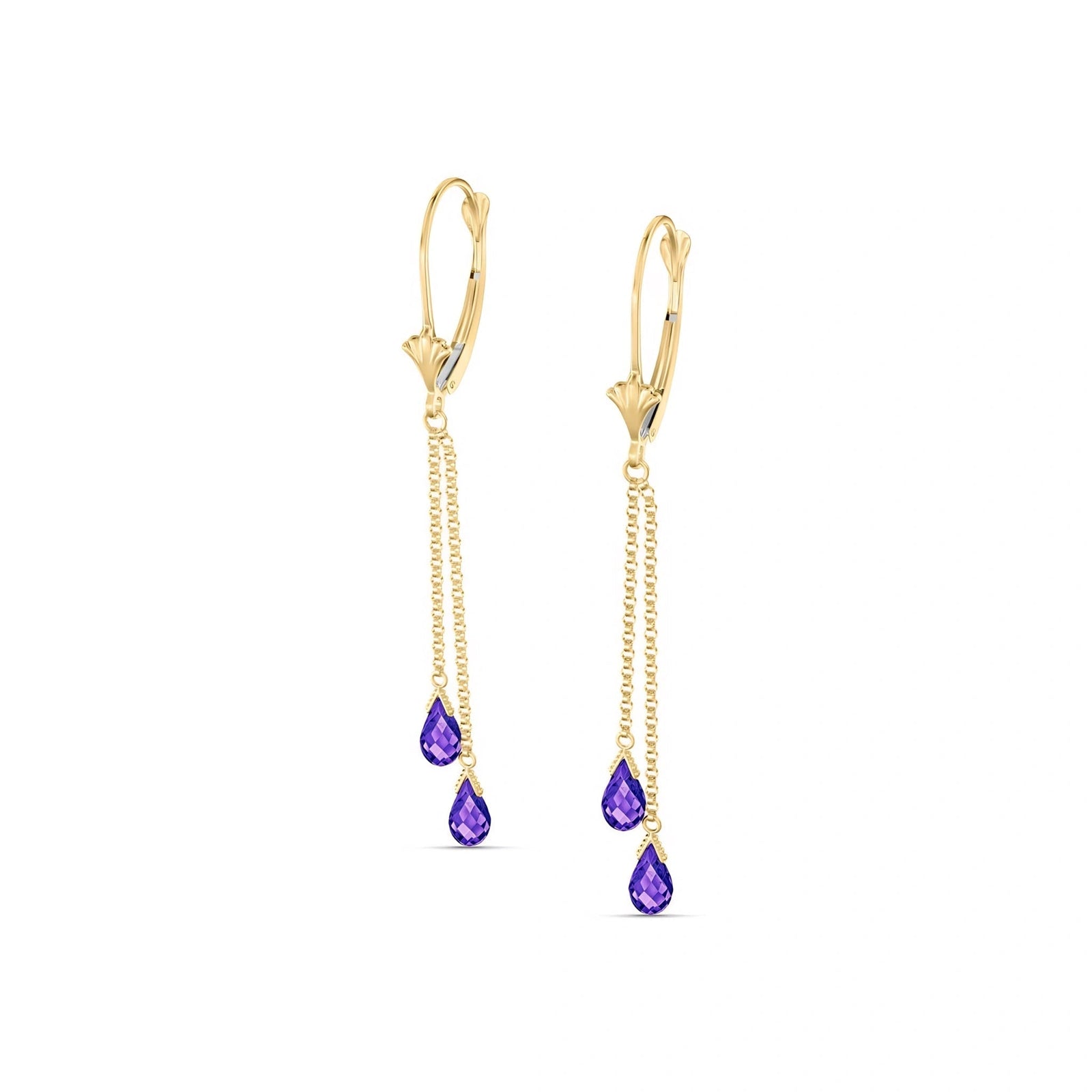Yellow Gold Earrings Amethyst 10K — Giuditta