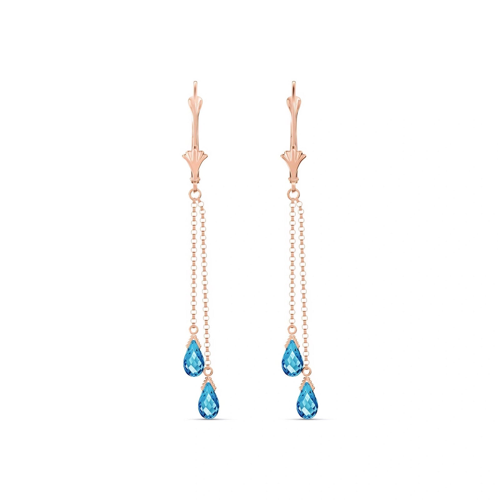 Rose Gold Earrings Blue Topaz 10K — Giuditta