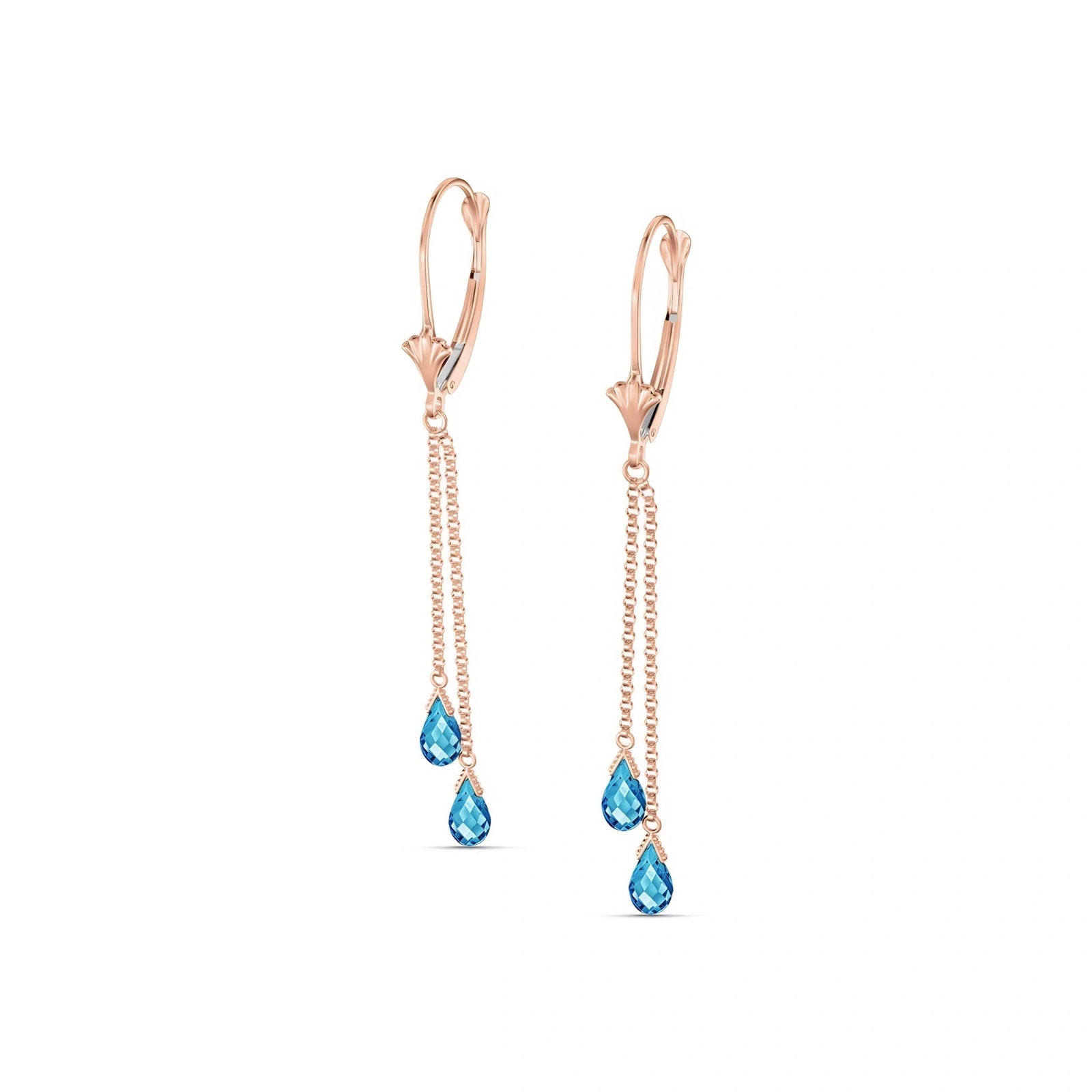 Rose Gold Earrings Blue Topaz 10K — Giuditta