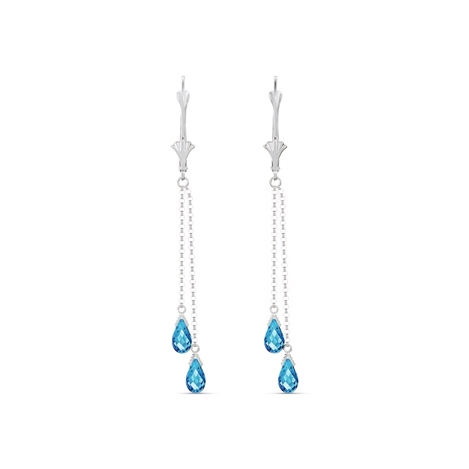 White Gold Earrings Blue Topaz 10K — Giuditta