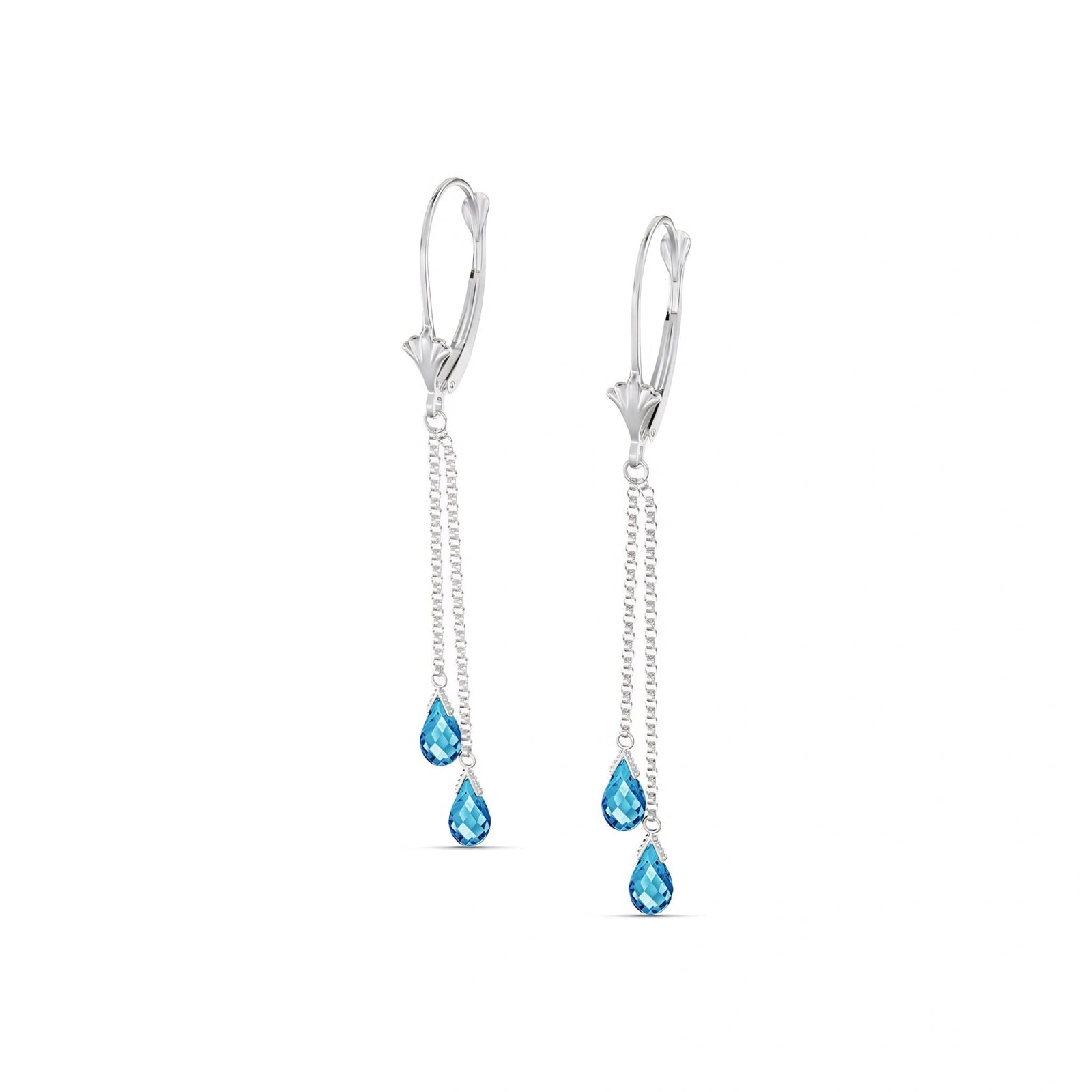 White Gold Earrings Blue Topaz 10K — Giuditta