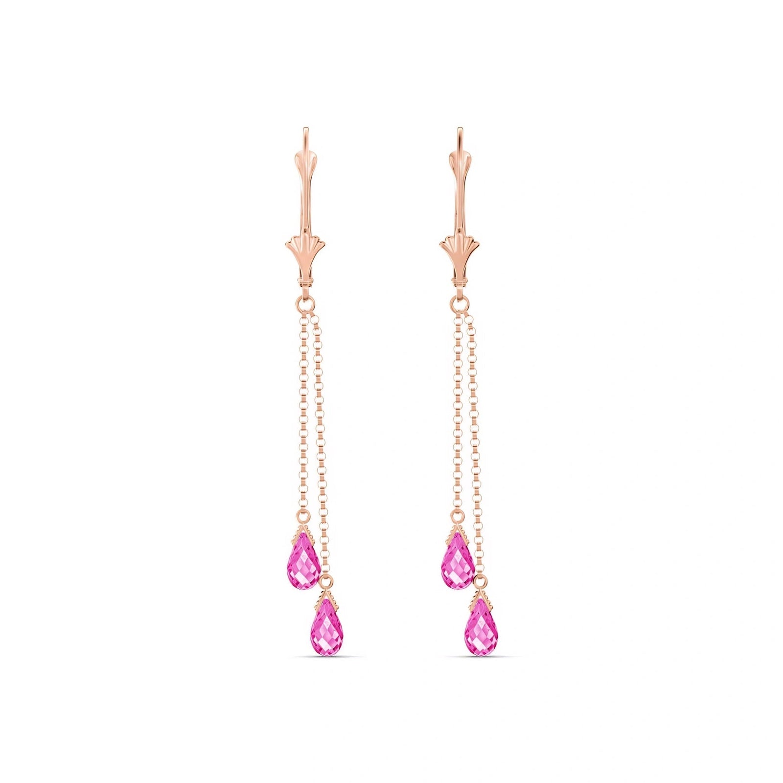 Rose Gold Earrings Pink Topaz 10K — Giuditta