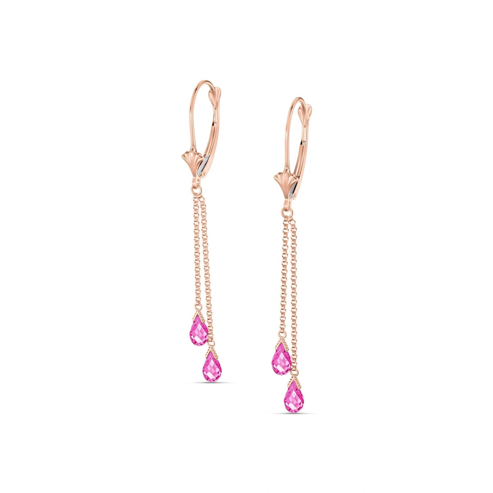 Rose Gold Earrings Pink Topaz 10K — Giuditta