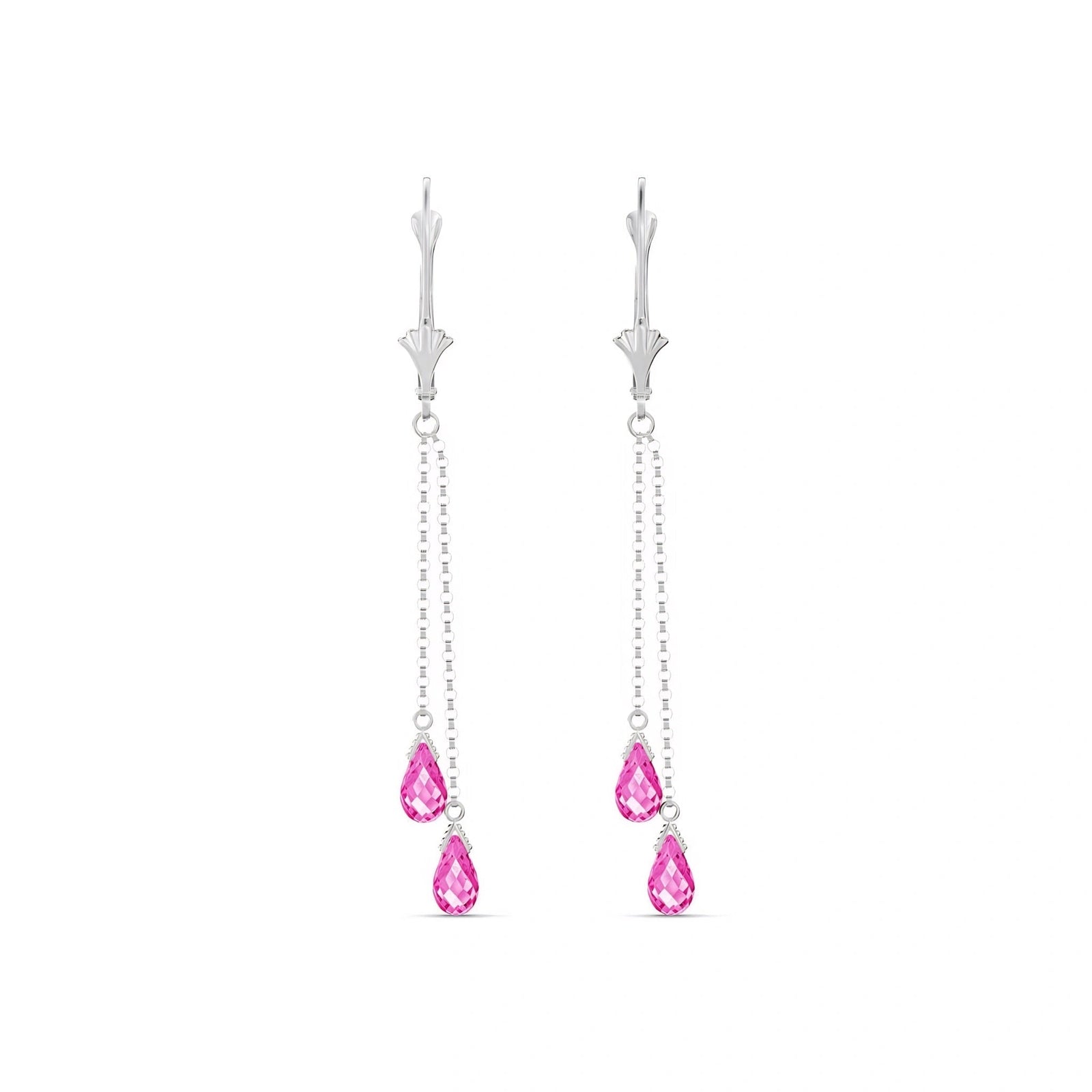 White Gold Earrings Pink Topaz 10K — Giuditta