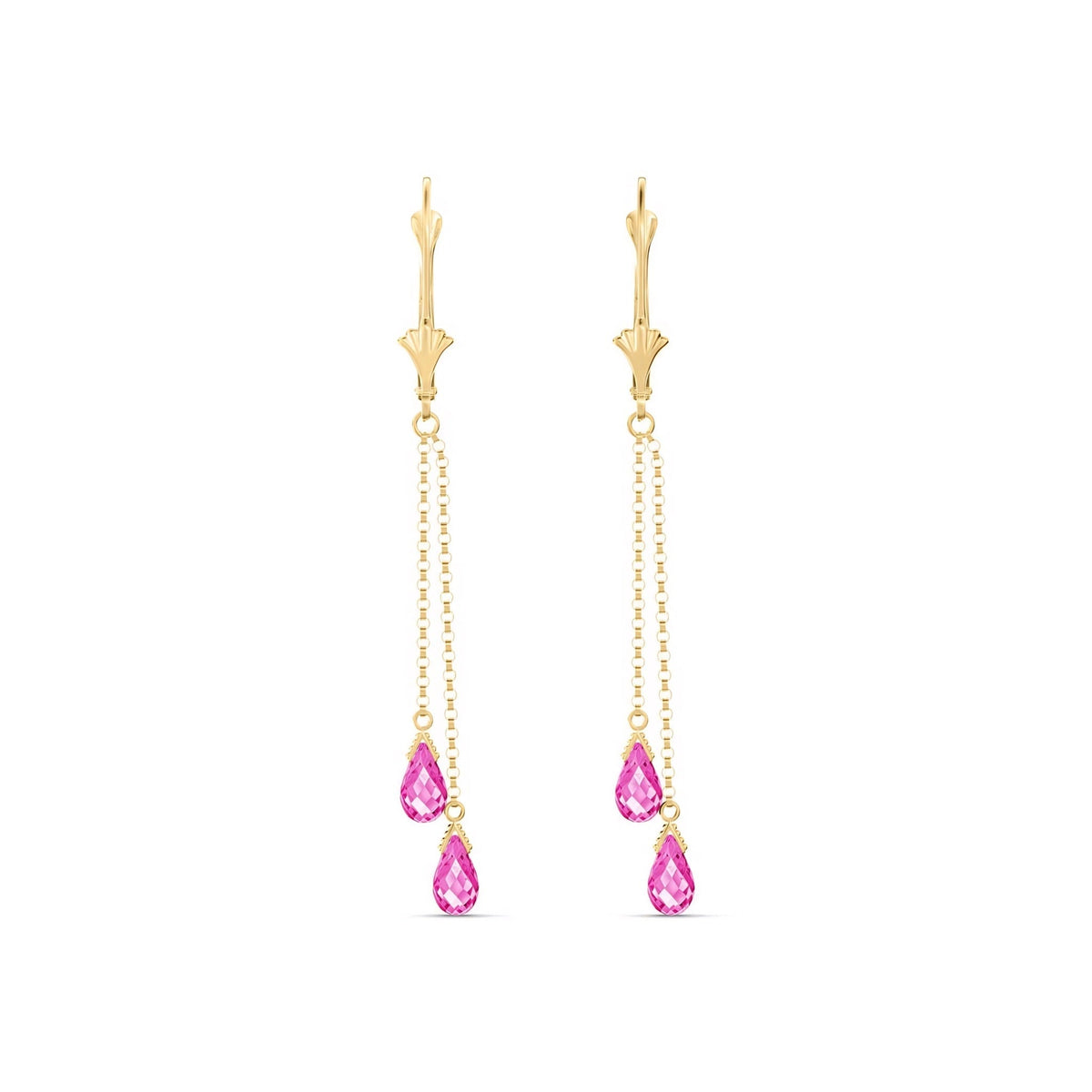Yellow Gold Earrings Pink Topaz 10K — Giuditta