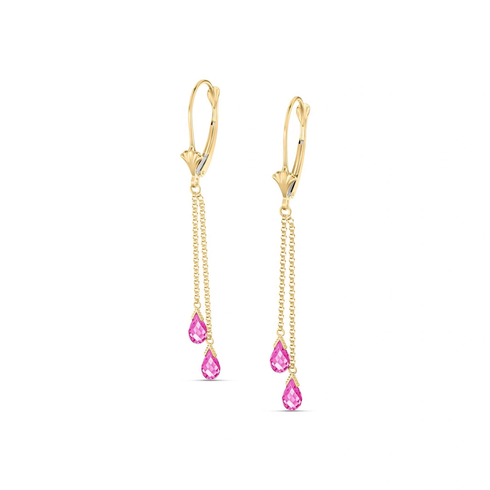 Yellow Gold Earrings Pink Topaz 10K — Giuditta