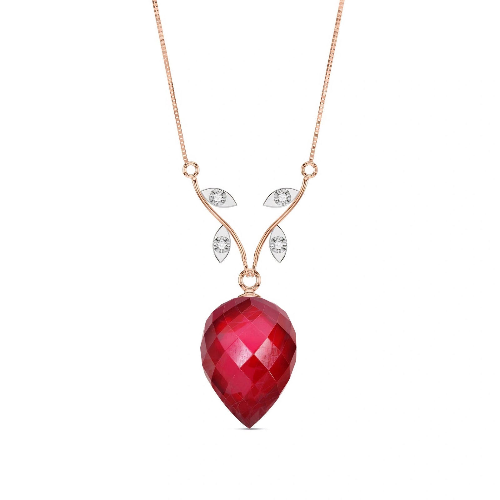 Rose Gold Pendant Necklace Ruby 10K — Crescenza