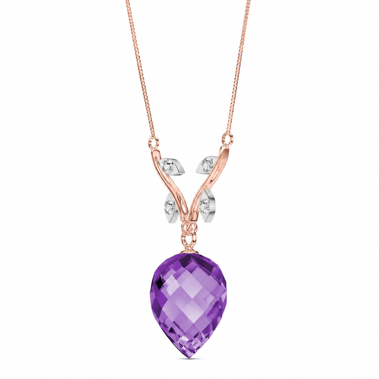 Rose Gold Pendant Necklace Ruby 10K — Crescenza