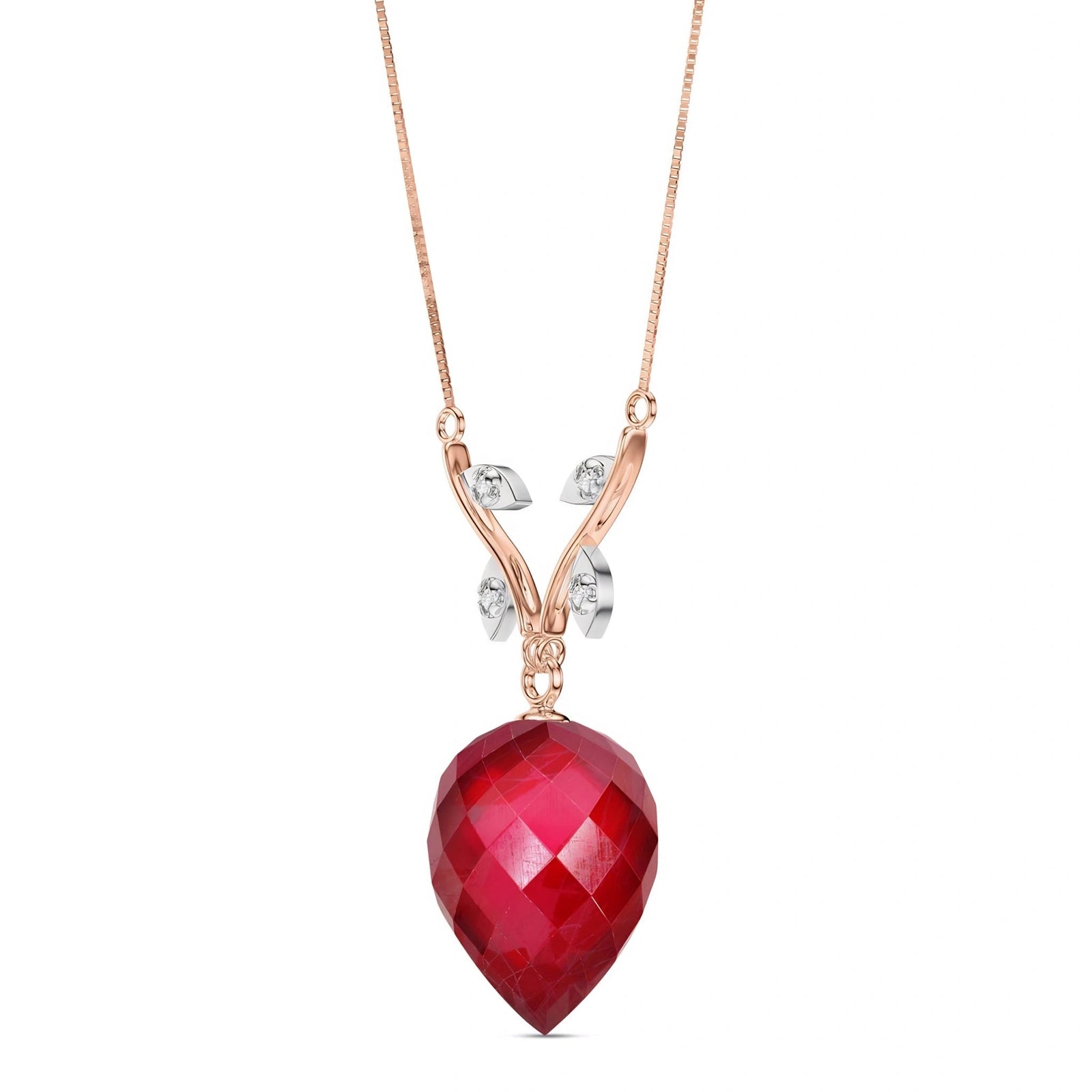 Rose Gold Pendant Necklace Ruby 10K — Crescenza