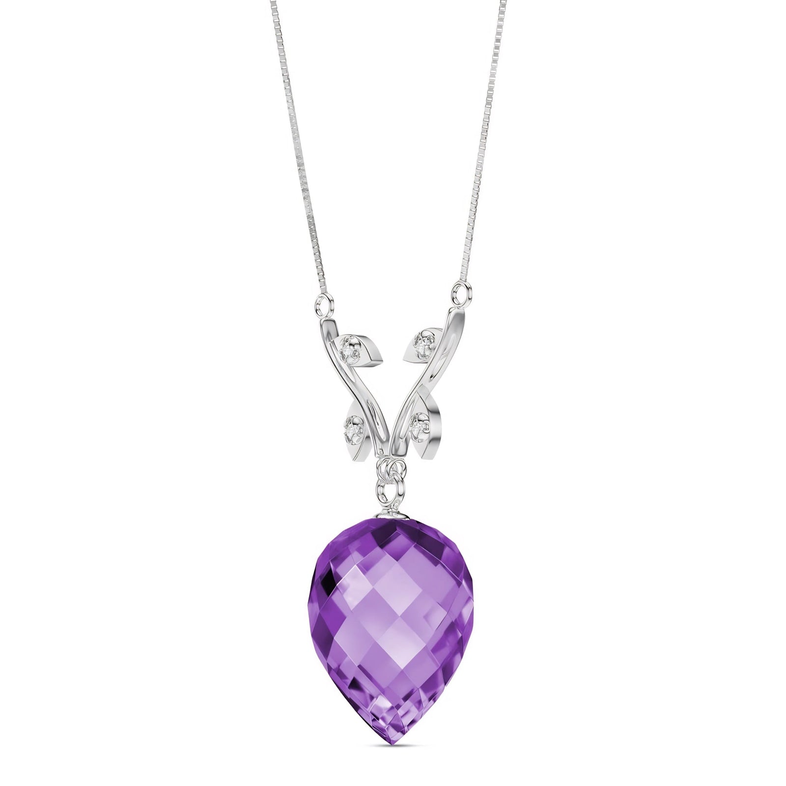 White Gold Pendant Necklace Ruby 10K — Crescenza