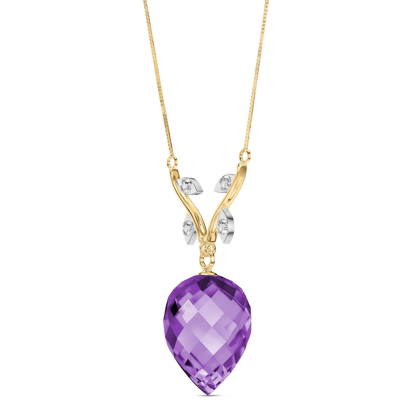 Yellow Gold Pendant Necklace Ruby 10K — Crescenza