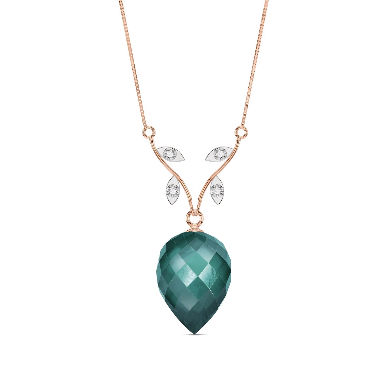 Rose Gold Pendant Necklace Emerald 10K — Crescenza