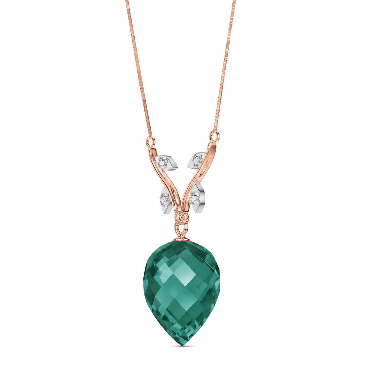 Rose Gold Pendant Necklace Amethyst 10K — Crescenza