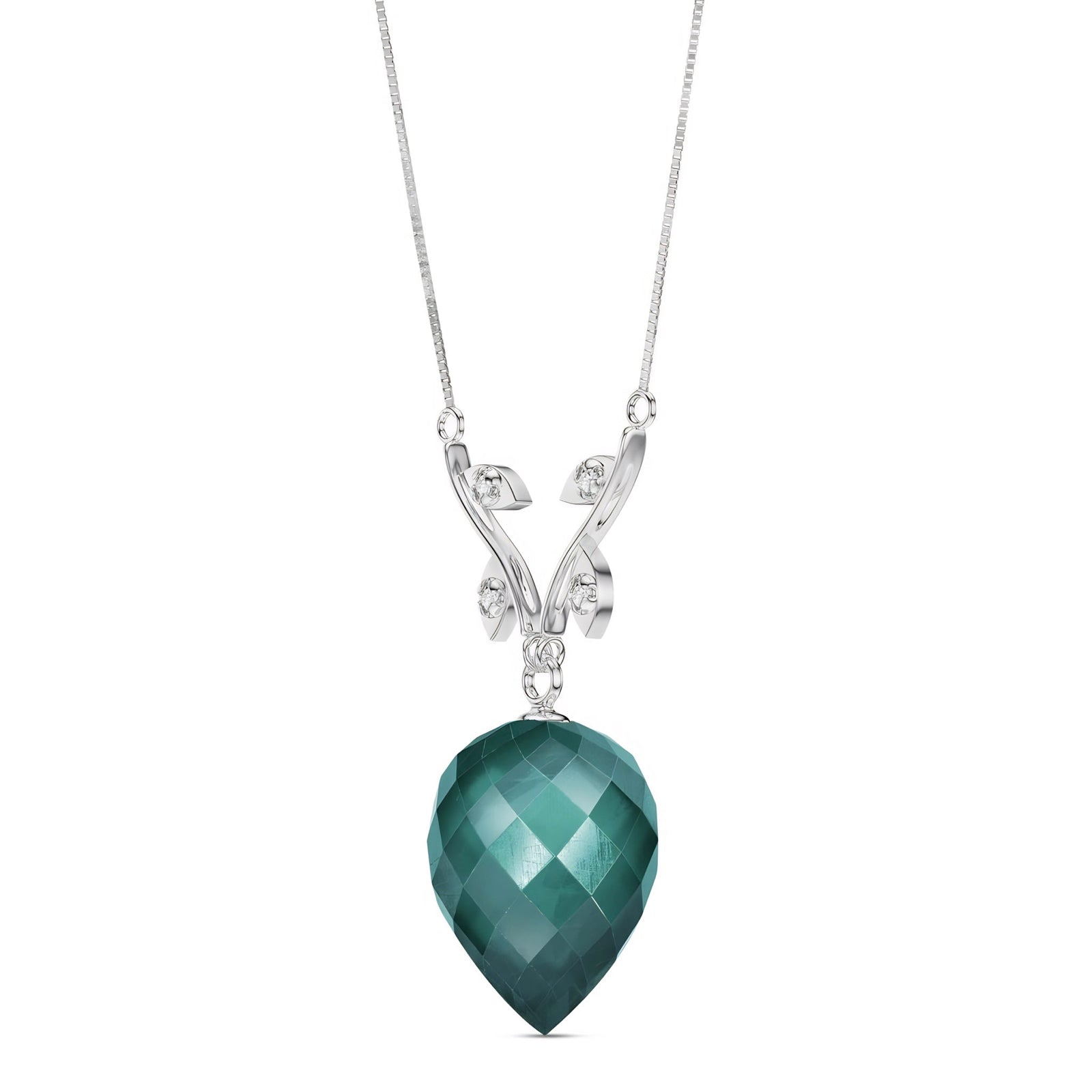 White Gold Pendant Necklace Amethyst 10K — Crescenza