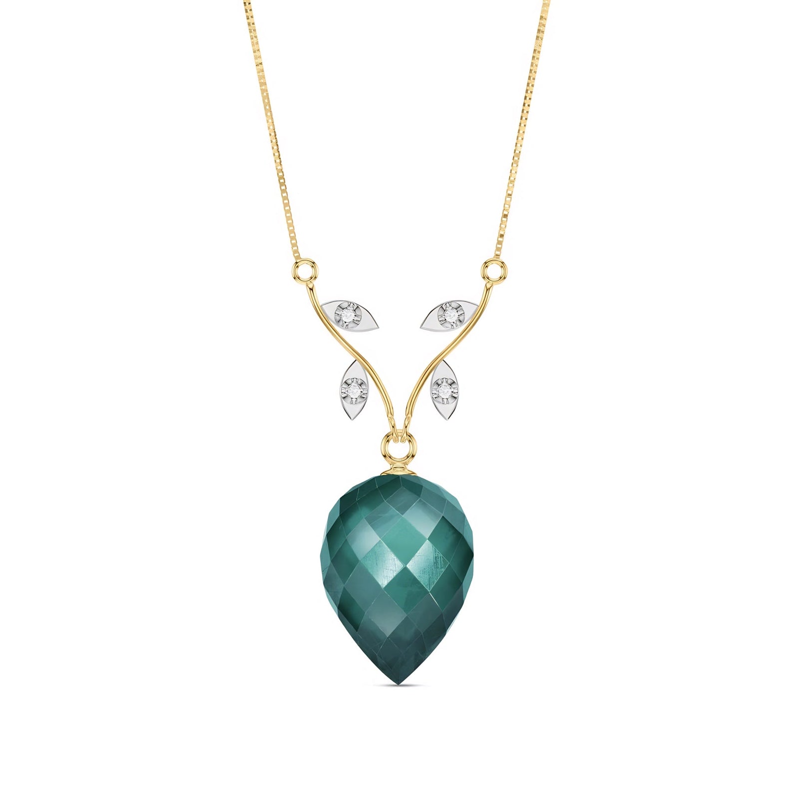 Yellow Gold Pendant Necklace Amethyst 10K — Crescenza