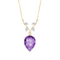 Yellow Gold Pendant Necklace Amethyst 10K — Crescenza
