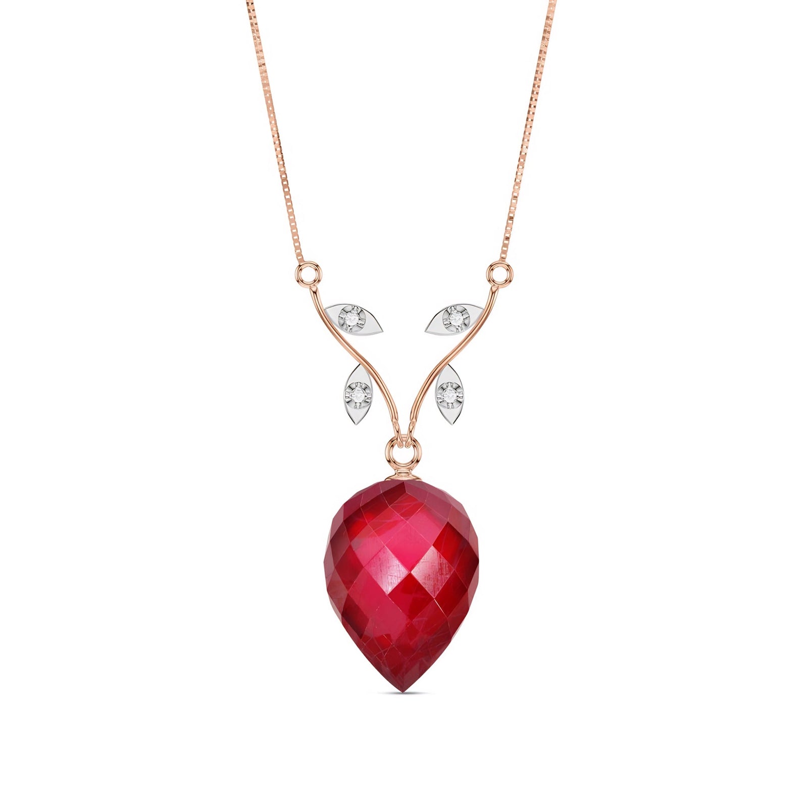 Rose Gold Pendant Necklace Blue Topaz 10K — Crescenza