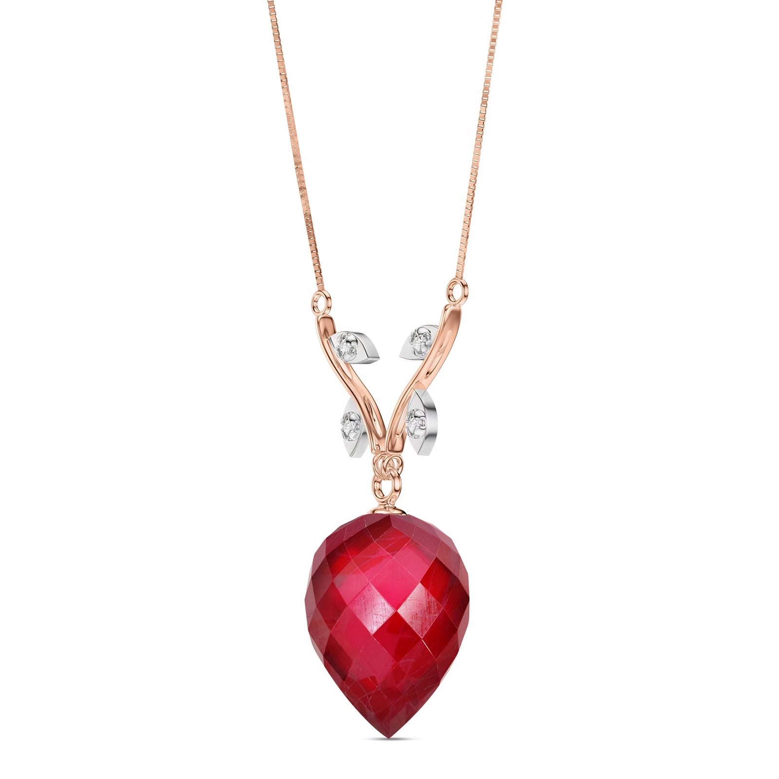 Rose Gold Pendant Necklace Blue Topaz 10K — Crescenza