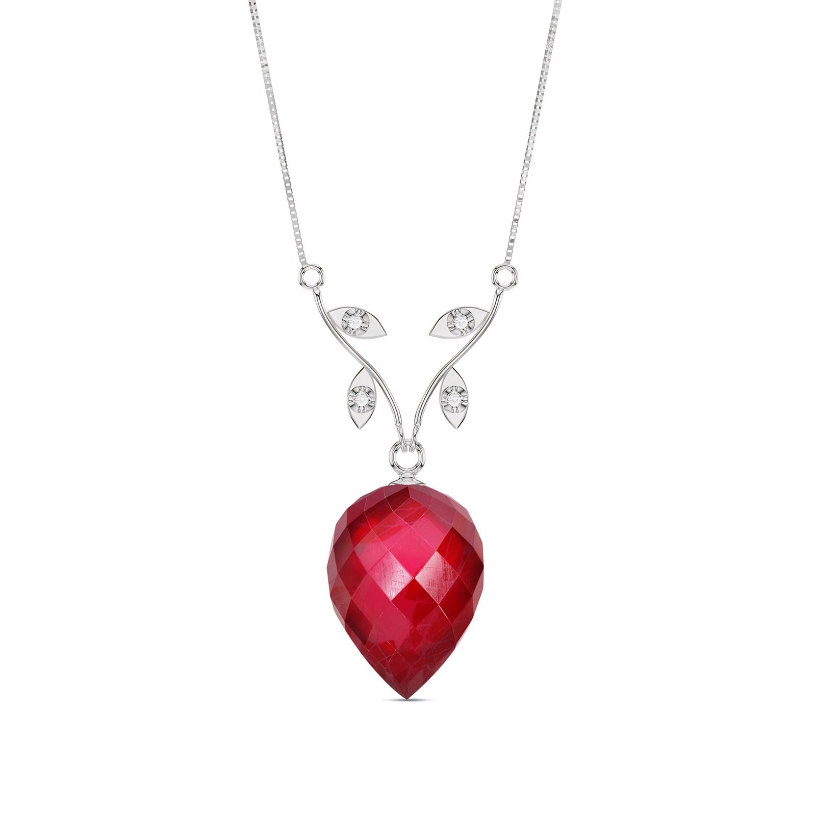 White Gold Pendant Necklace Blue Topaz 10K — Crescenza