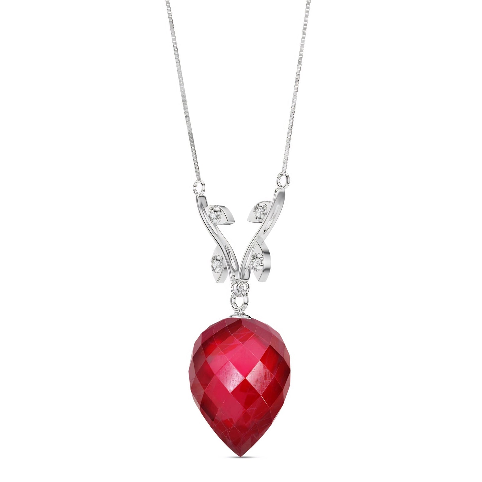 White Gold Pendant Necklace Blue Topaz 10K — Crescenza