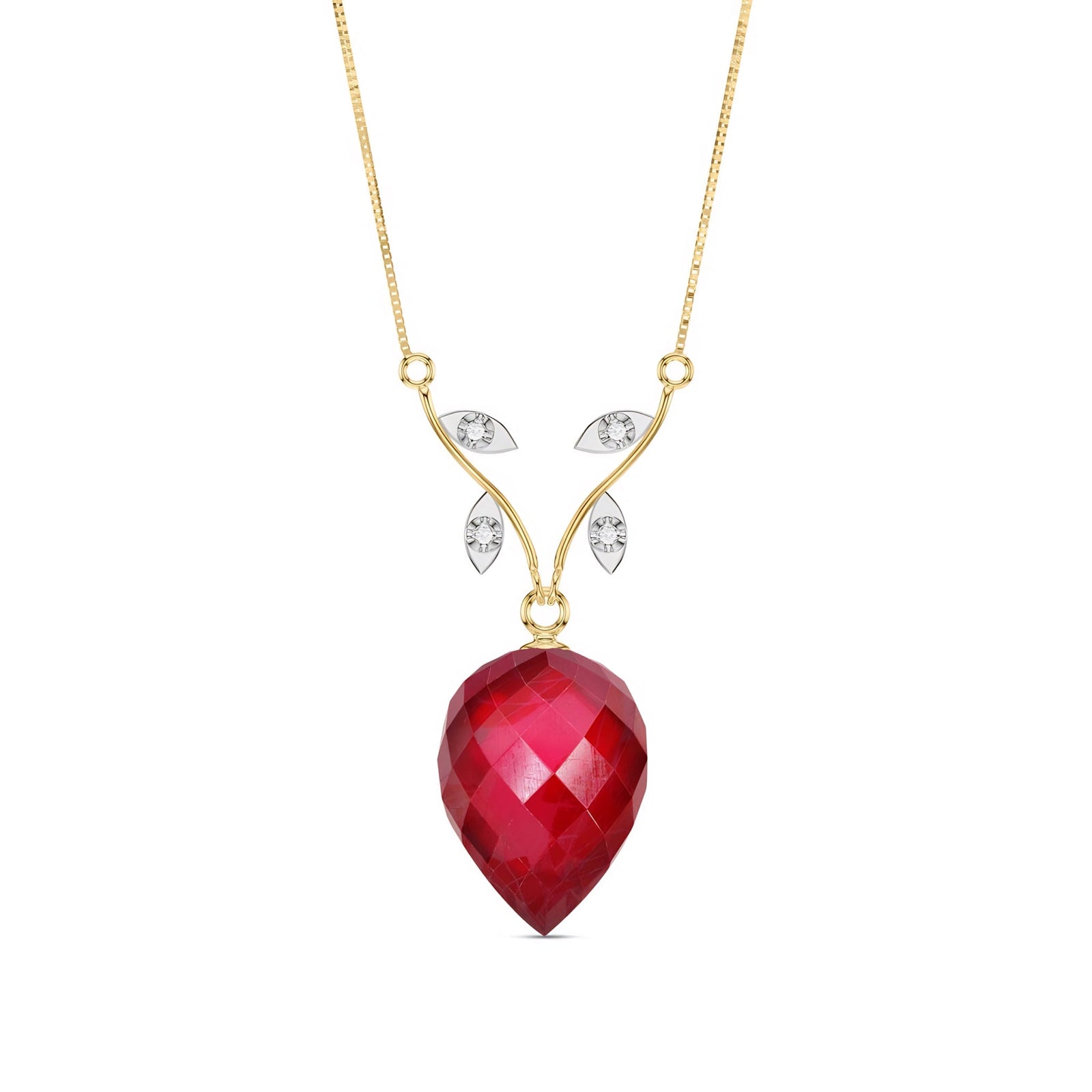 Yellow Gold Pendant Necklace Blue Topaz 10K — Crescenza