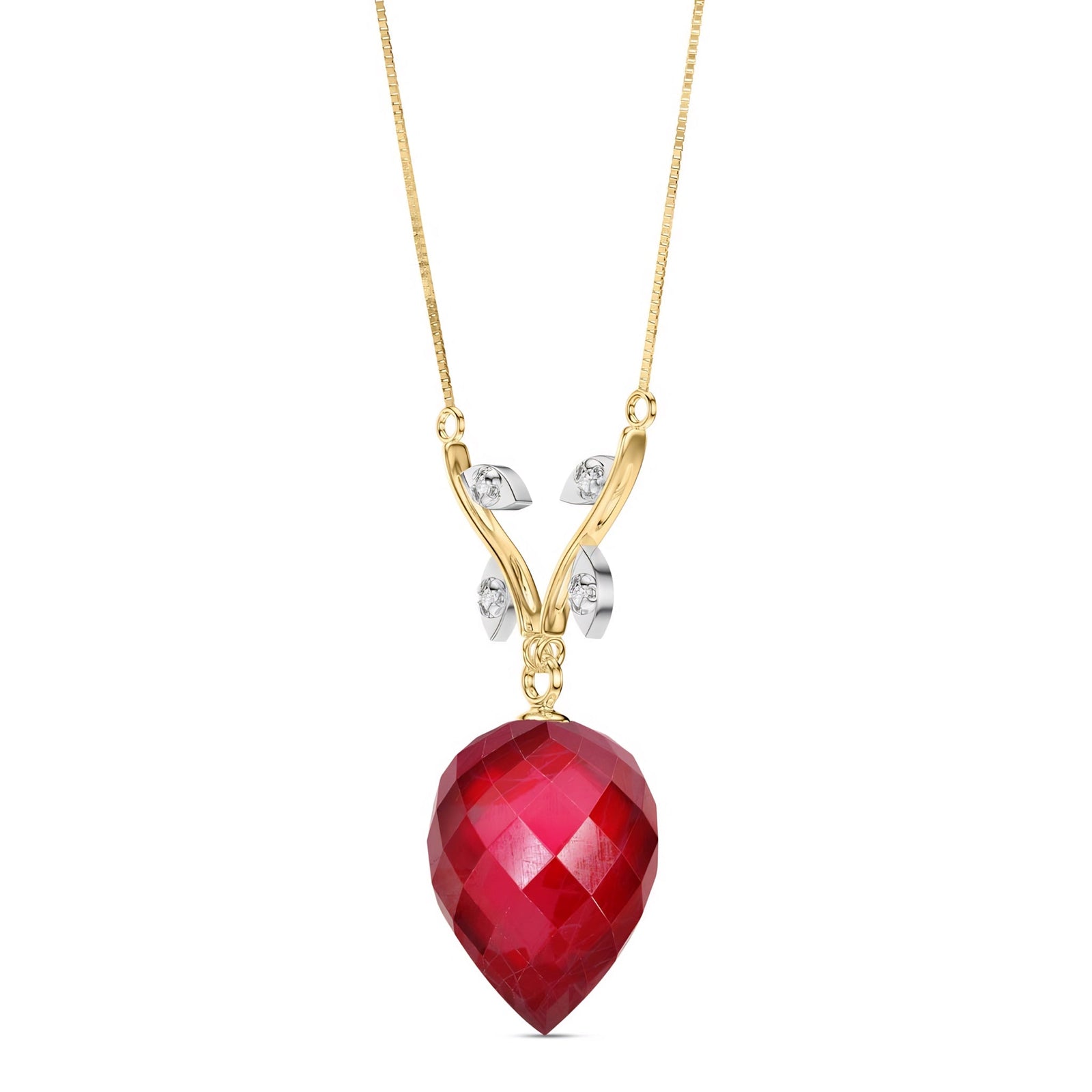 Yellow Gold Pendant Necklace Blue Topaz 10K — Crescenza