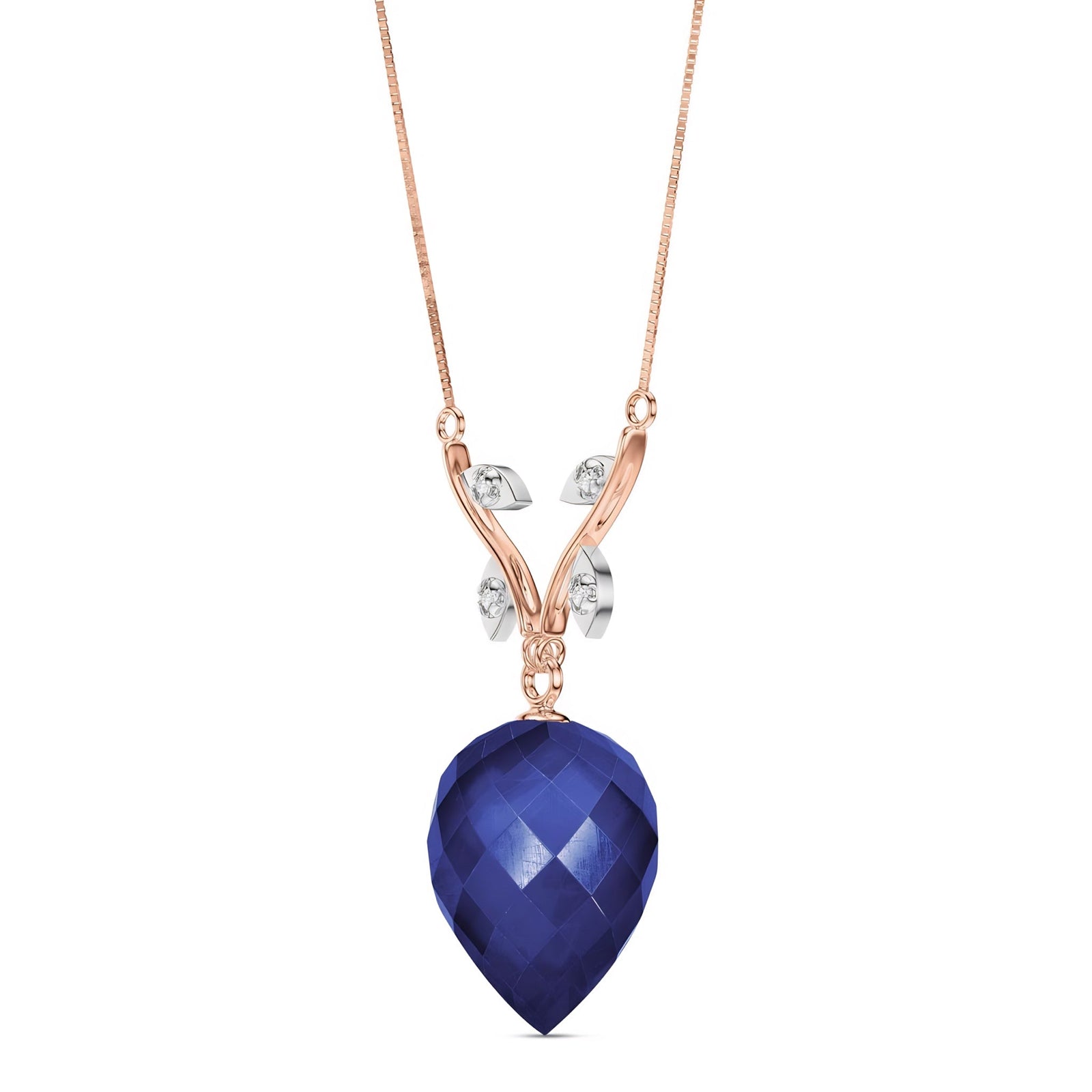 Rose Gold Pendant Necklace White Topaz 10K — Crescenza