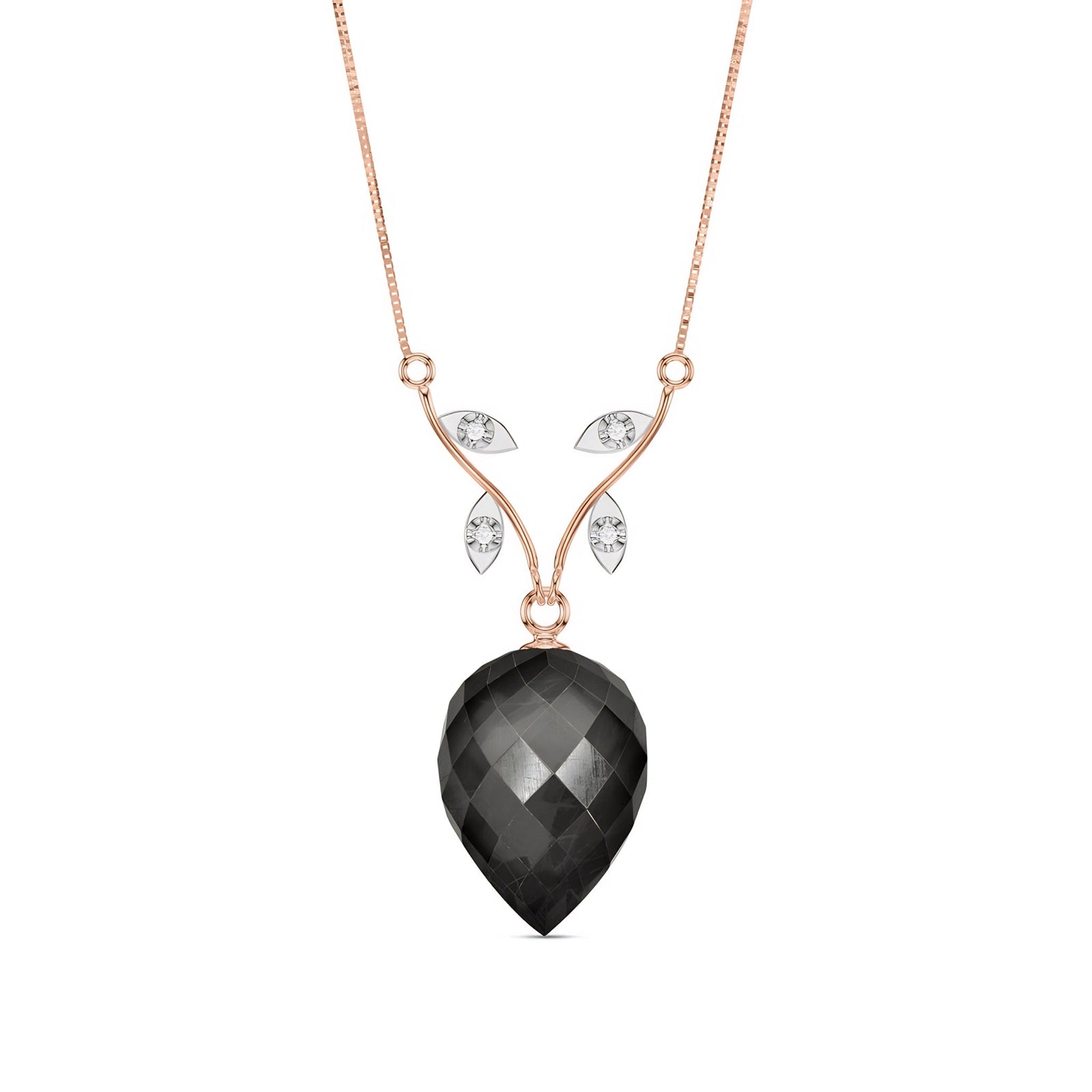 Rose Gold Pendant Necklace Lemon Quartz 10K — Crescenza