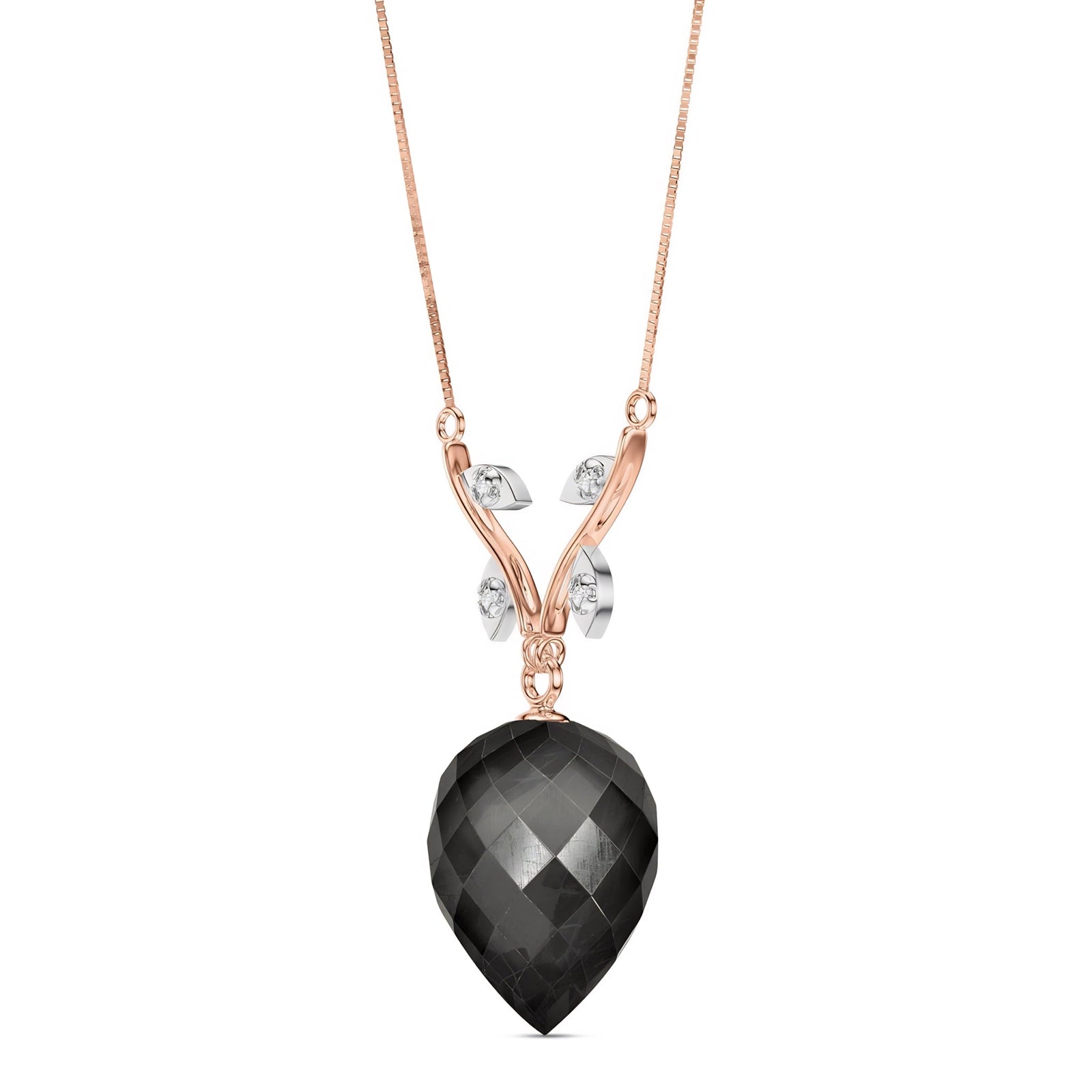 Rose Gold Pendant Necklace Lemon Quartz 10K — Crescenza